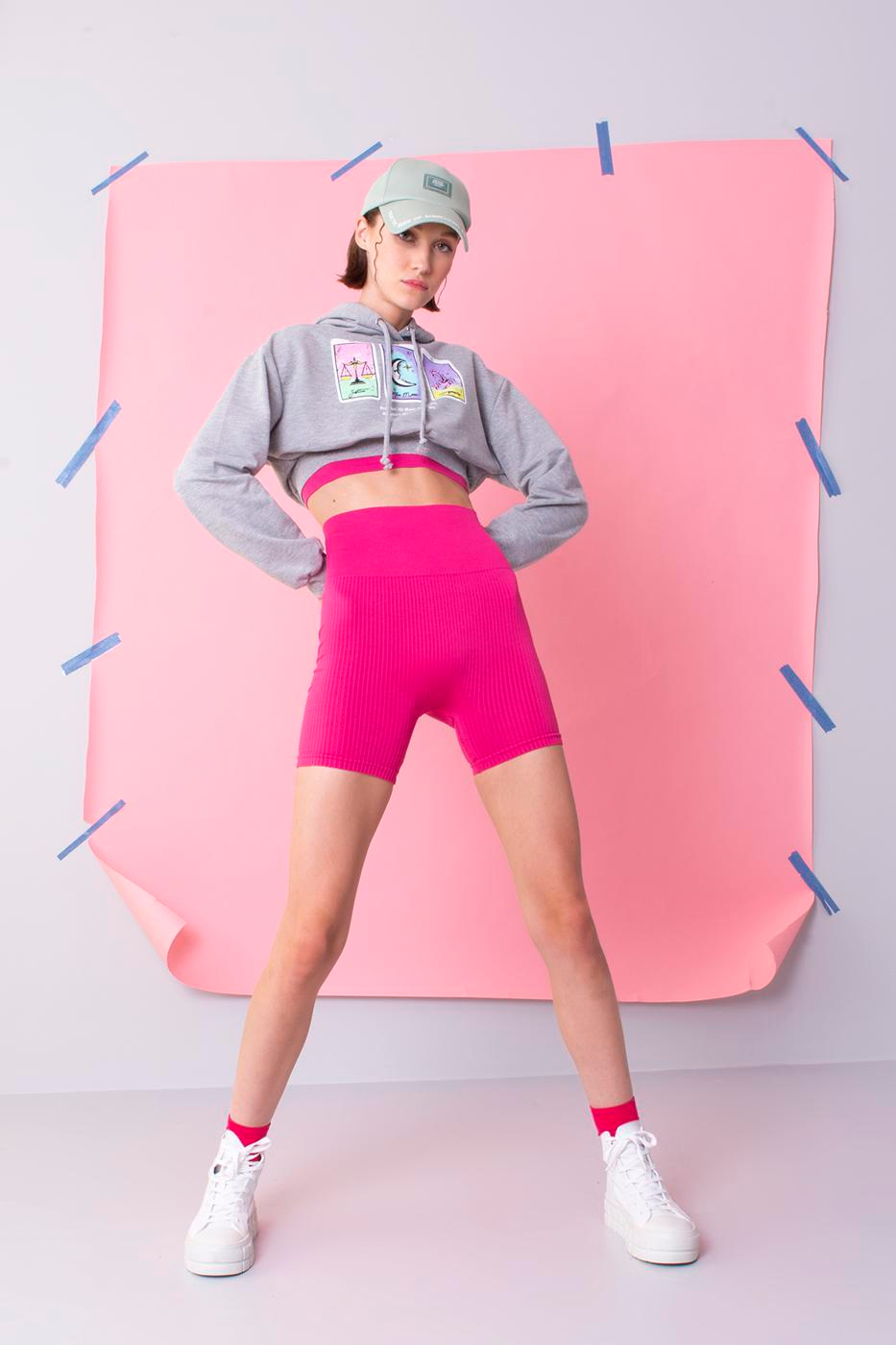 Rib Knit Capri Sports Leggings