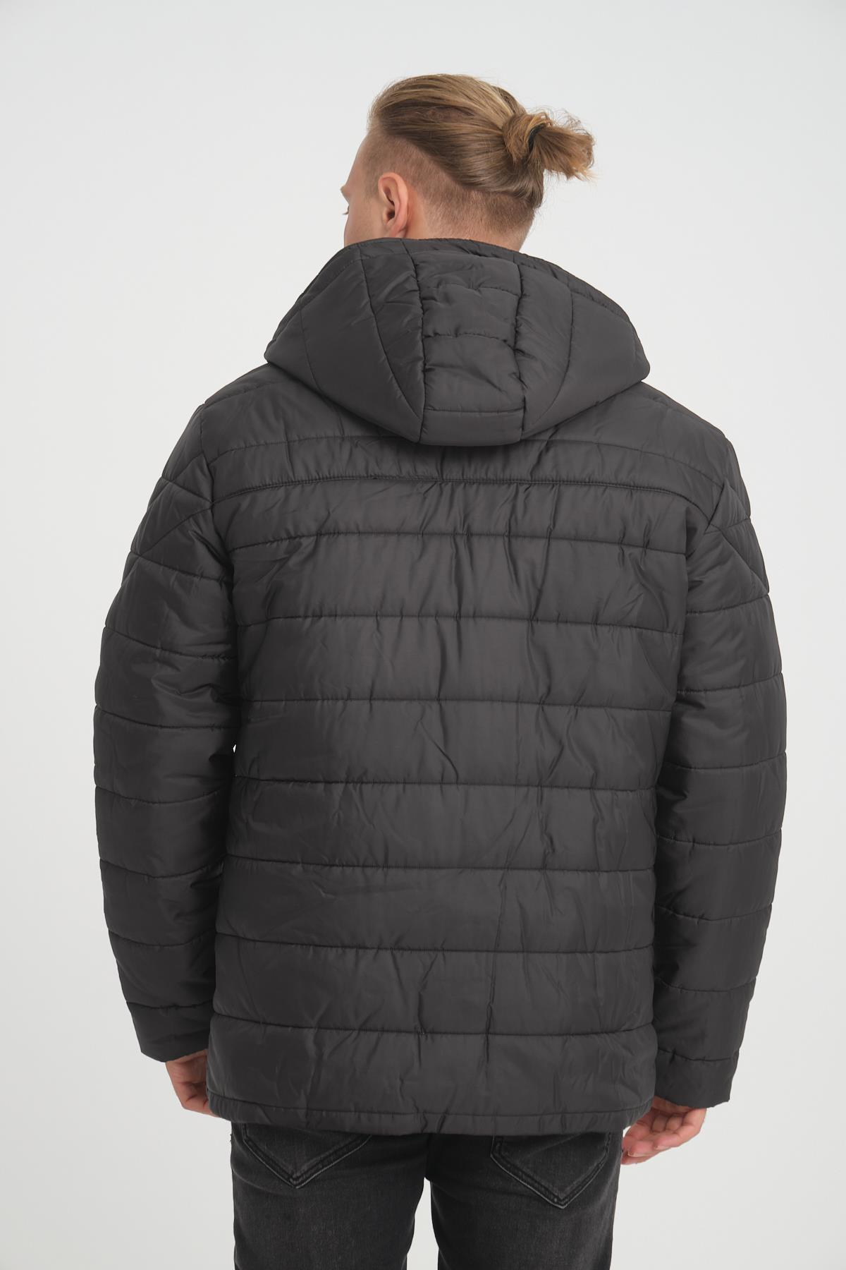 Wholesale Black Detachable Polar Hood Jersey Lined Jacket 3027S