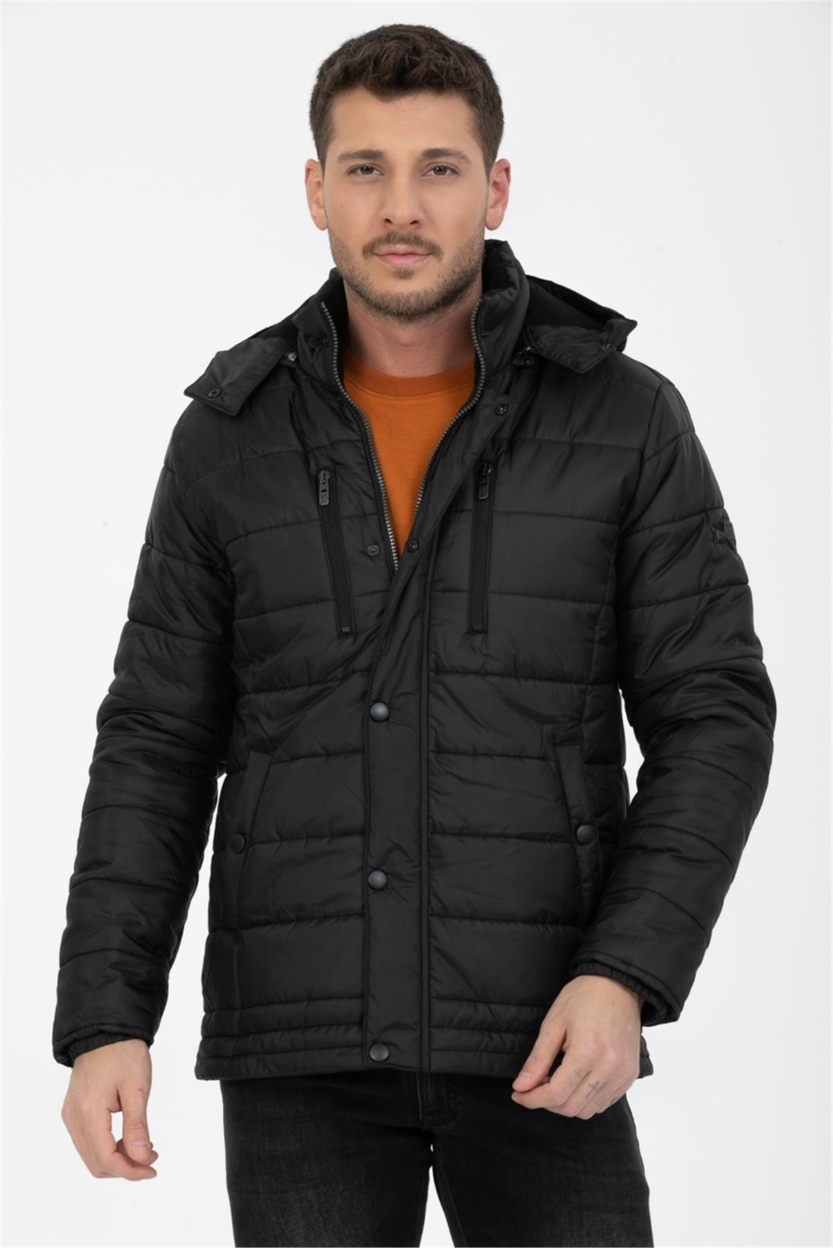 Wholesale Black Polar Lined Coat 3753S