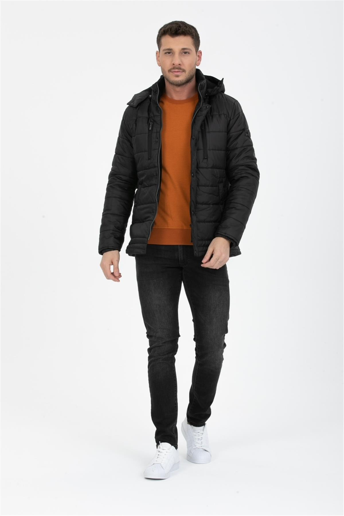 Wholesale Black Polar Lined Coat 3753S