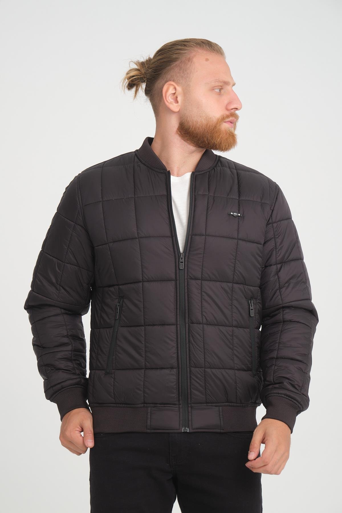 Wholesale Black Quilted Pilot Jacket 4574S