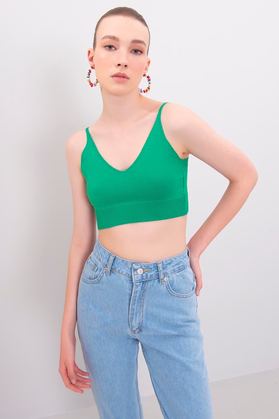 Strapped Knit Bustier