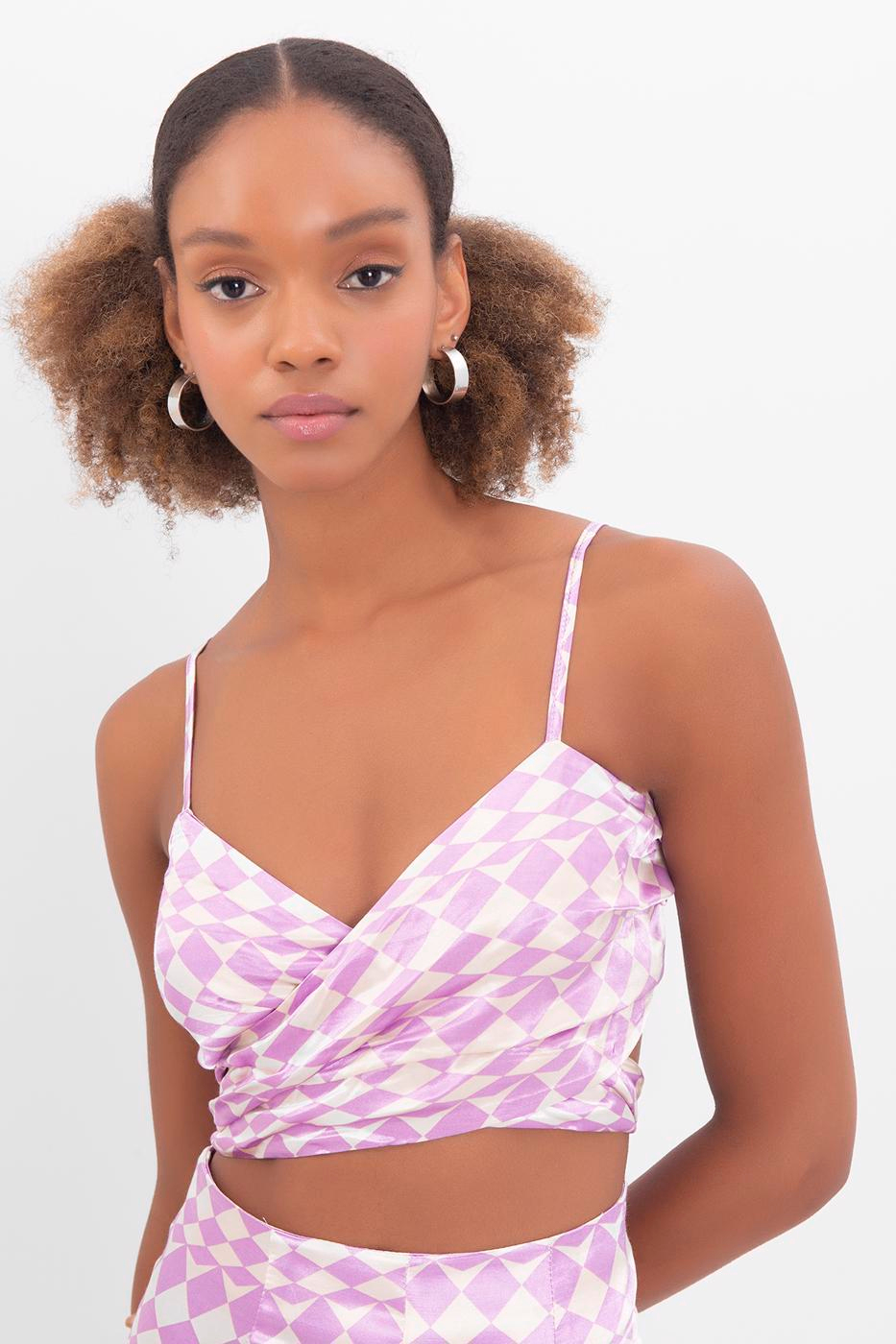 Strapped satin bustier