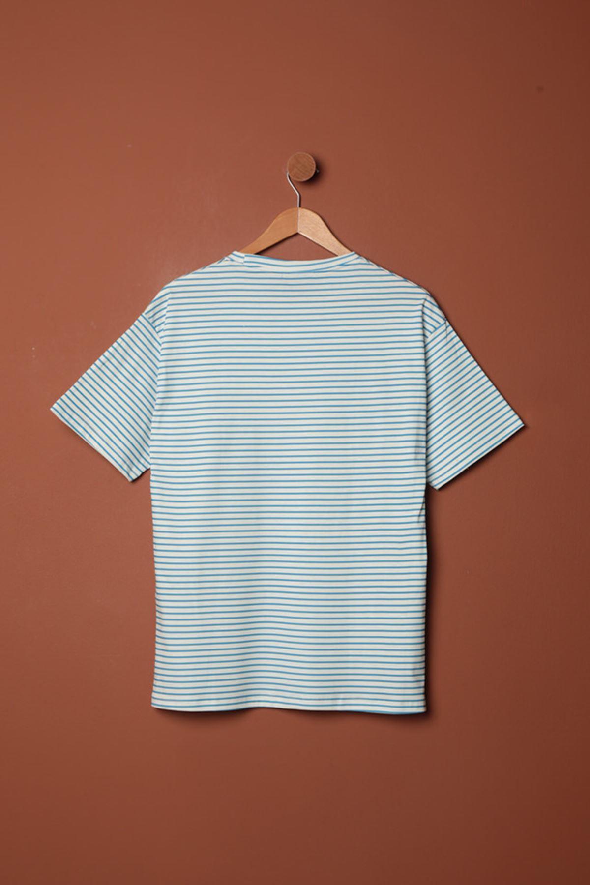 Striped T-Shirt-Blue