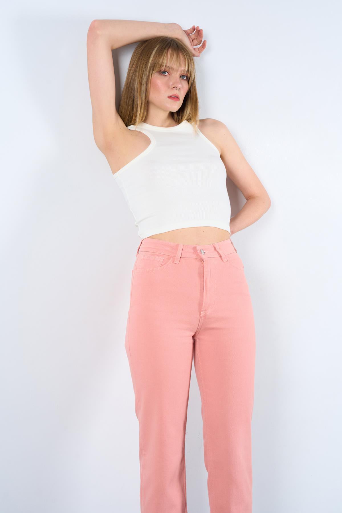 Strong Düz Pantolon - Pudra