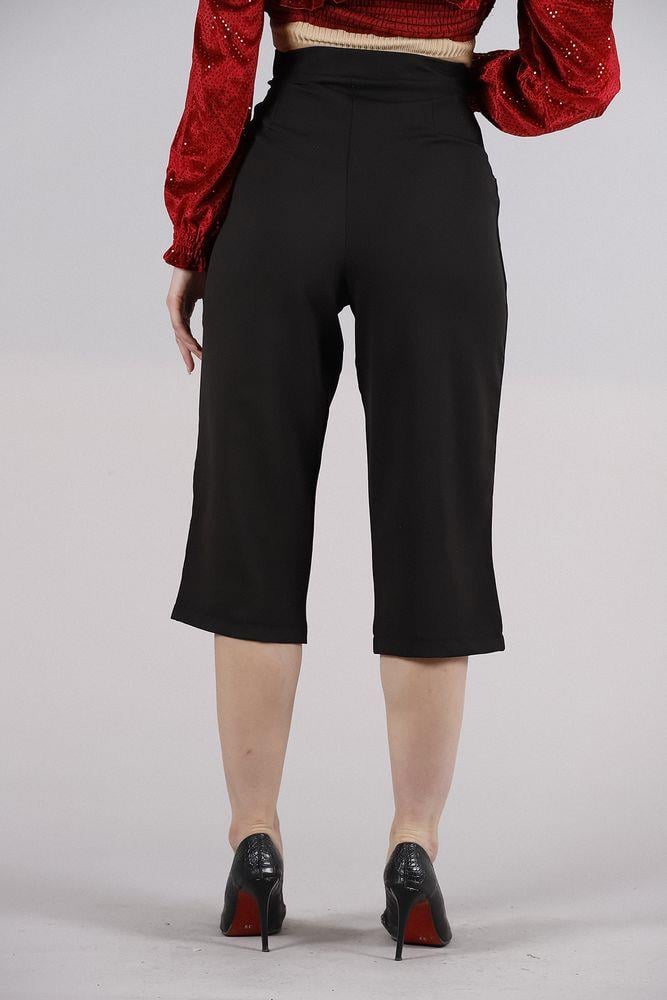 Süs Düğmeli L Cepli Salaş Toptan Pantolon - Siyah | TOPSHOW