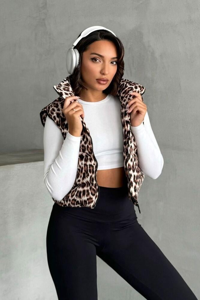 Toptan Yelek - Taş Leopar | TOPSHOW