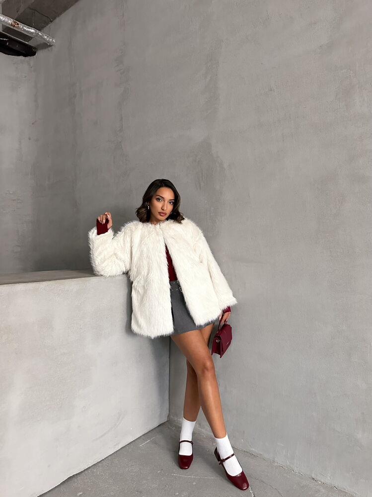 Tüylü Toptan Yelek - Açık Taş | TOPSHOW