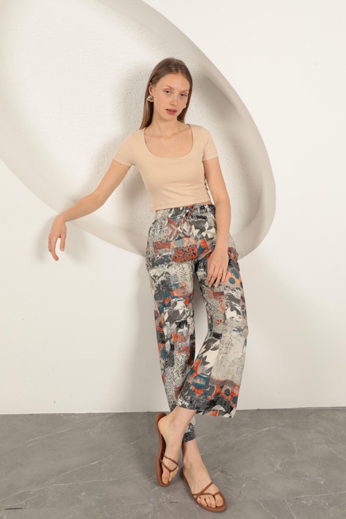 U Neck Blouse-Beige