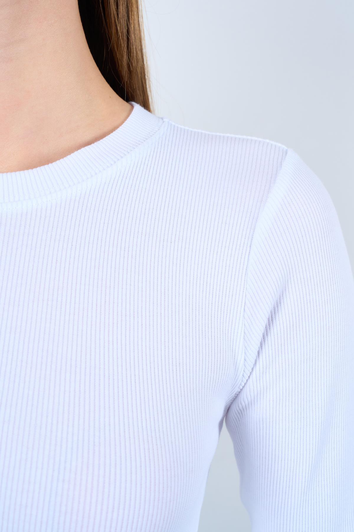 Uzun Kollu Body - Beyaz