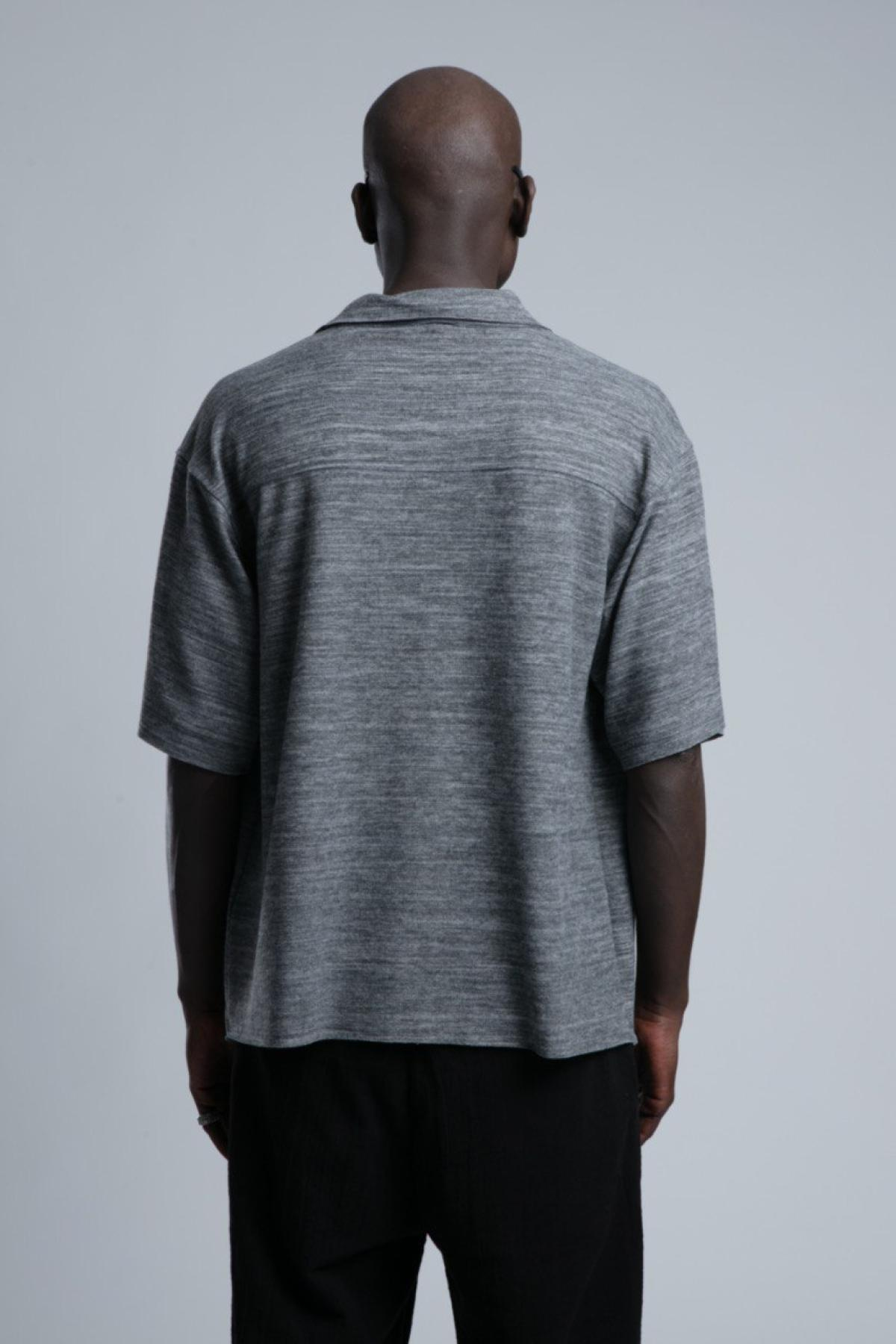 Wholesale Men Anthracite Short Sleeve Shirt 730432