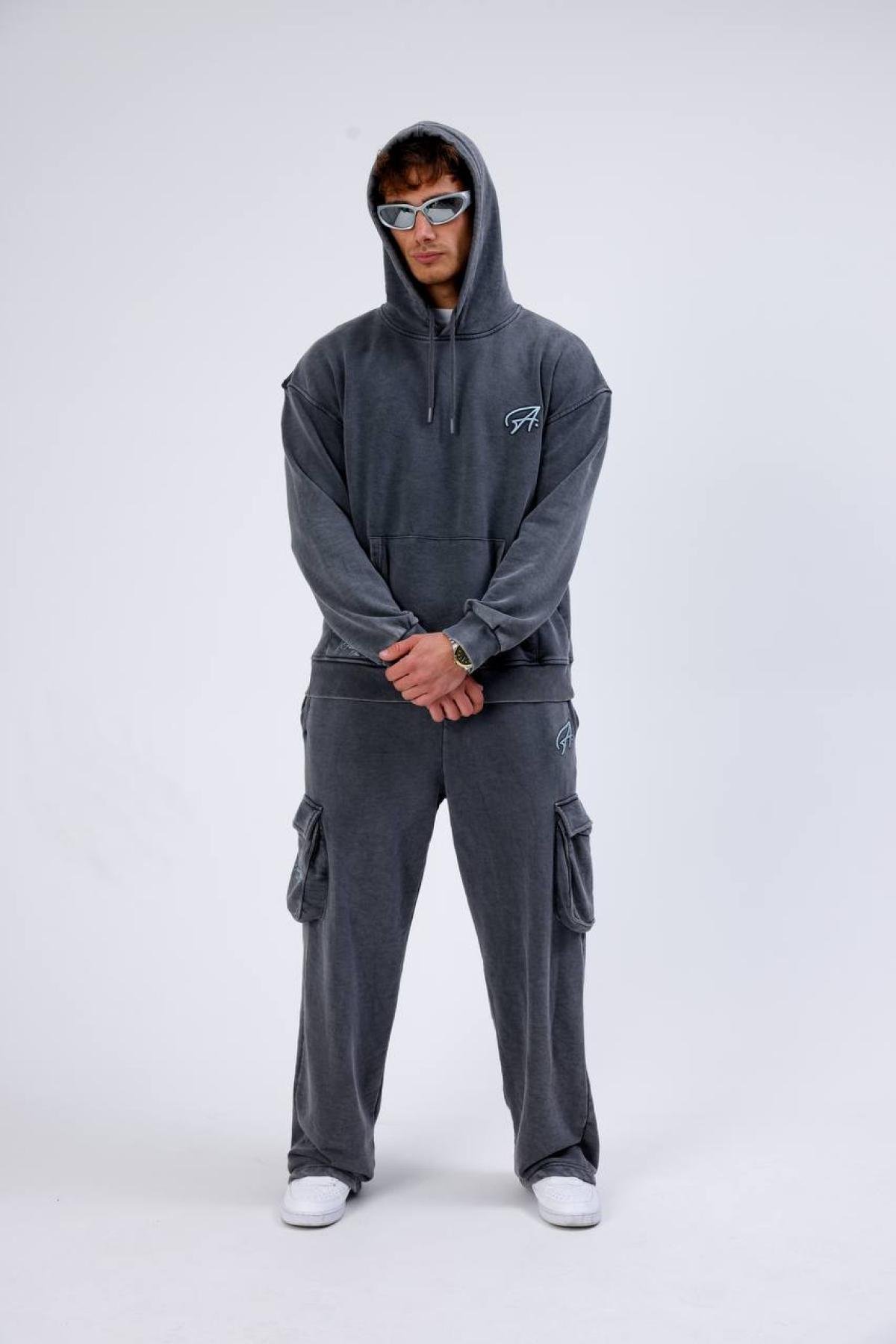 Wholesale Men Anthracite Tracksuit Set 739163