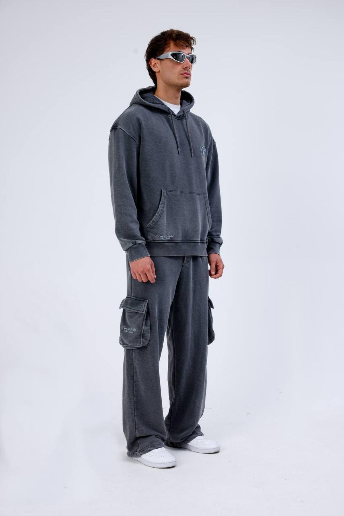 Wholesale Men Anthracite Tracksuit Set 739163