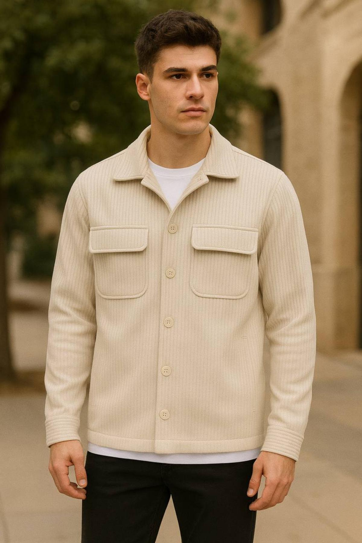 Wholesale Men Beige Jacket 738229