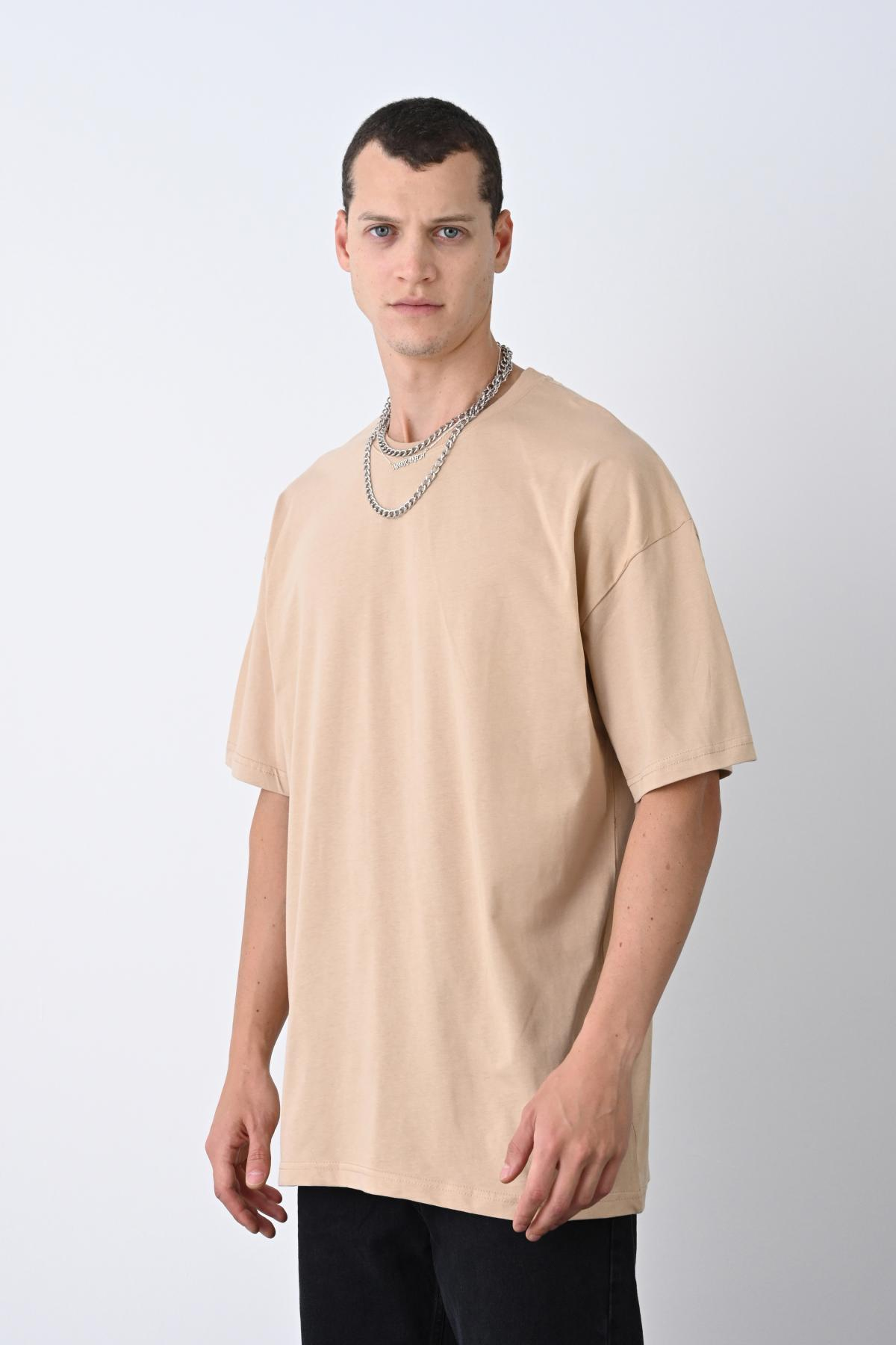 Wholesale Men Beige T-shirt 721194