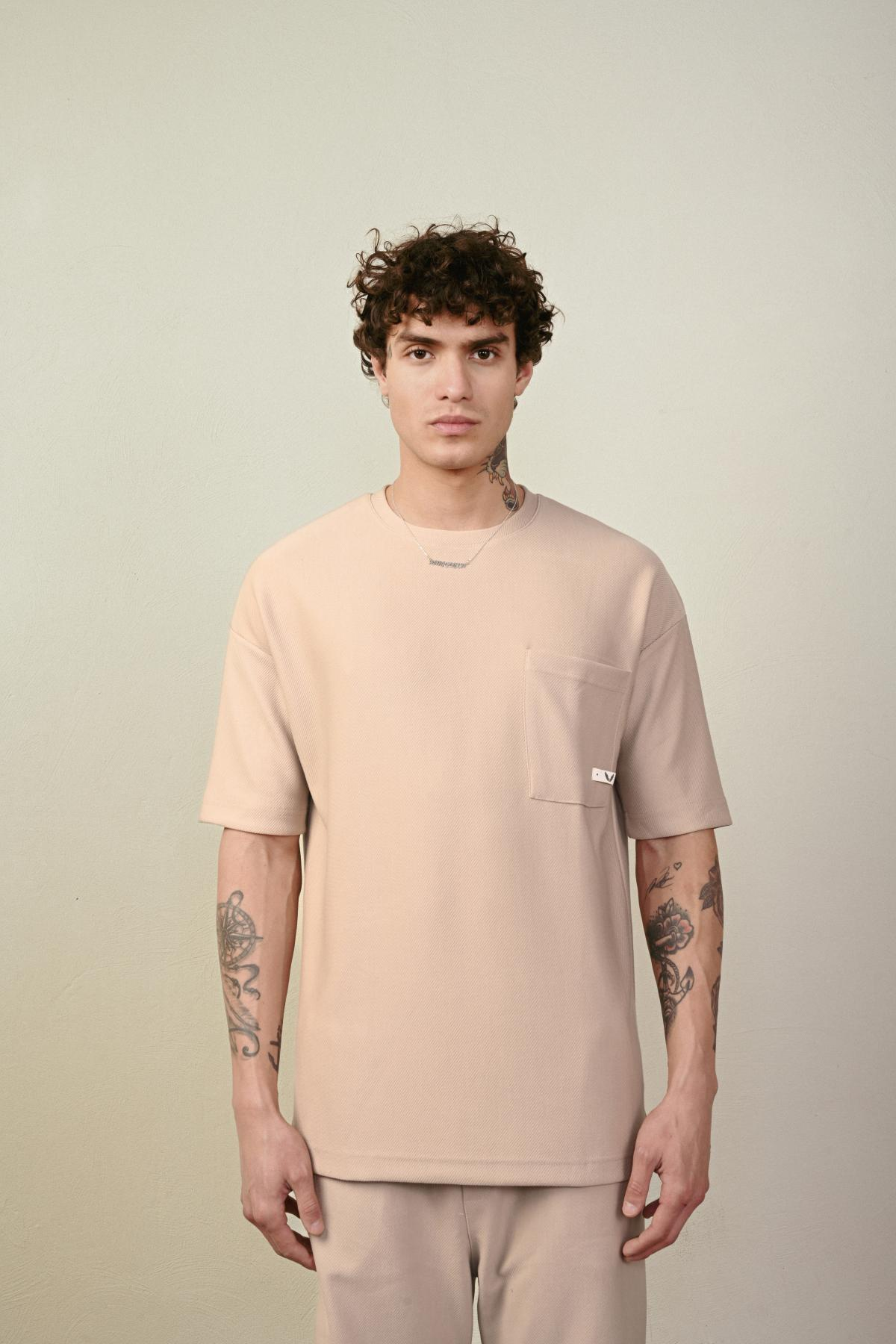 Wholesale Men Beige T-shirt 721664