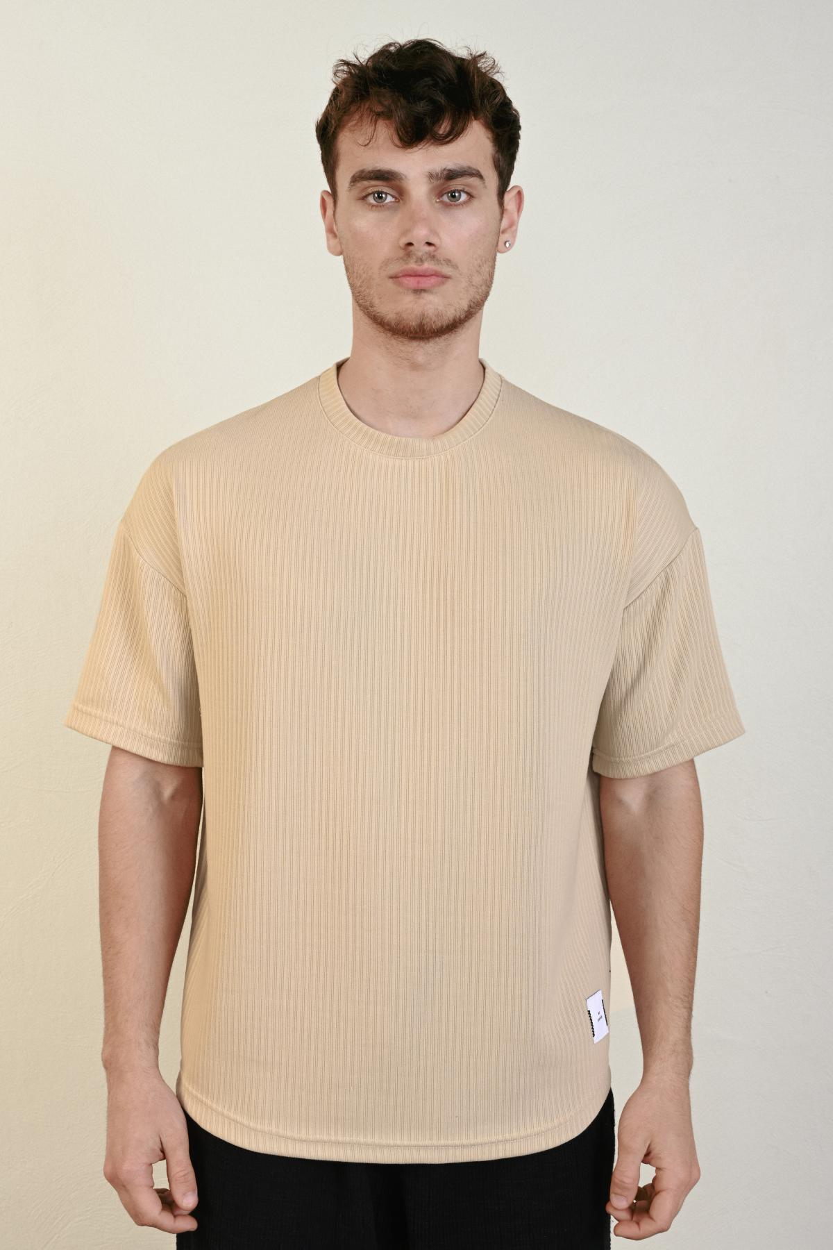 Wholesale Men Beige T-shirt 721505