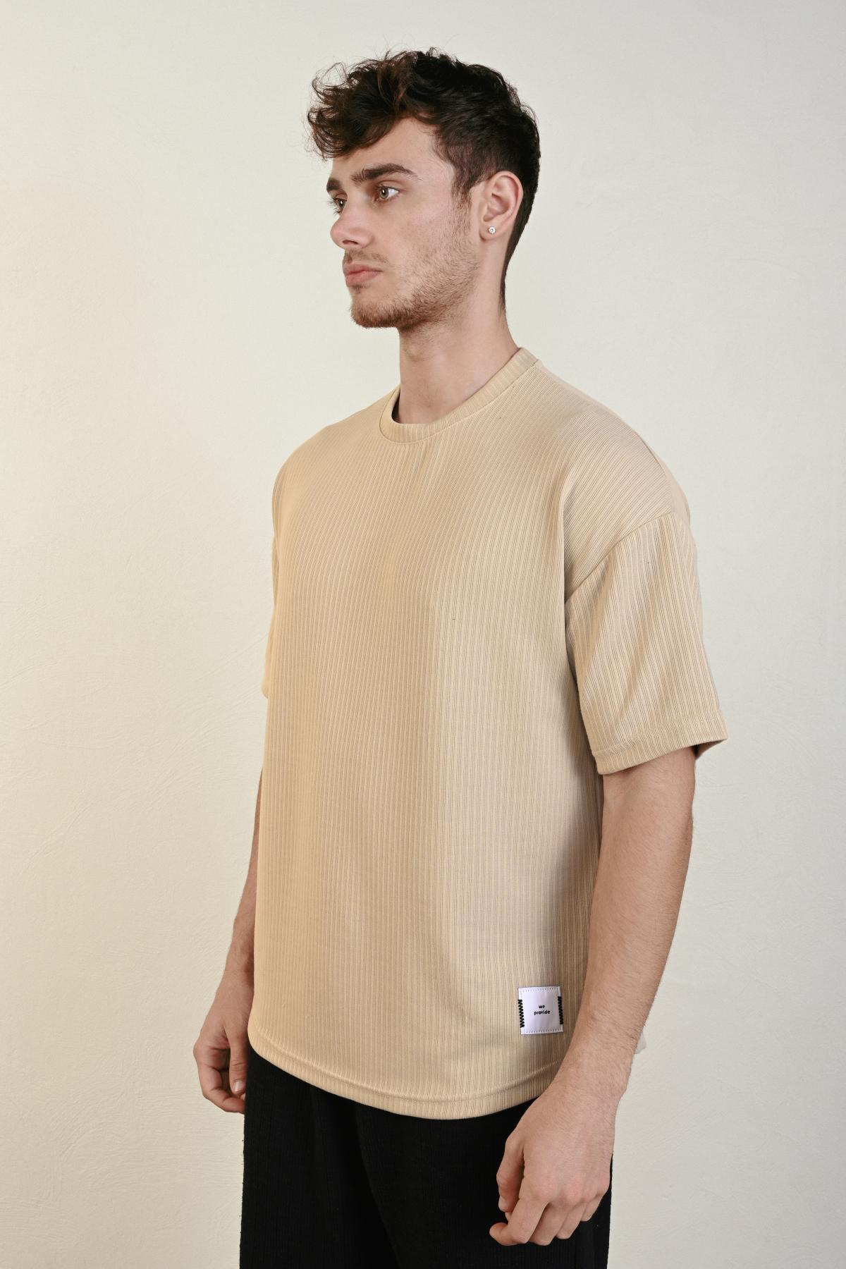 Wholesale Men Beige T-shirt 721505