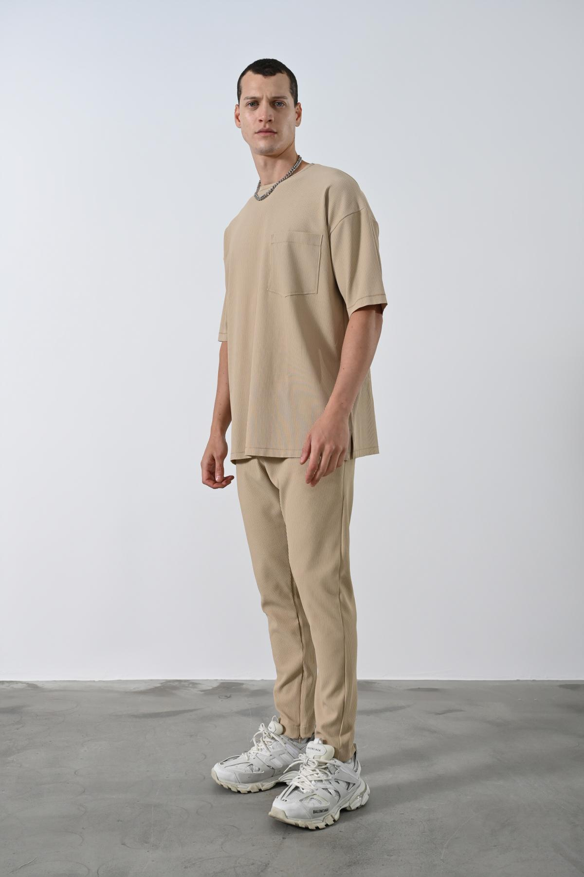 Wholesale Men Beige T-shirt 721491
