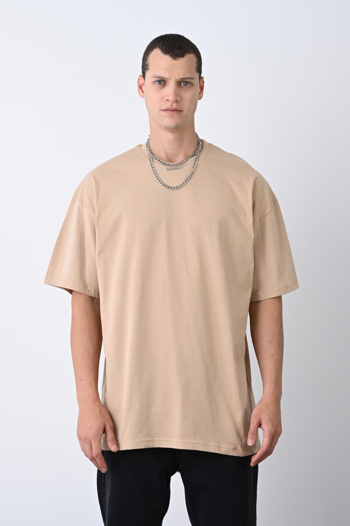 Wholesale Men Beige T-shirt 721194