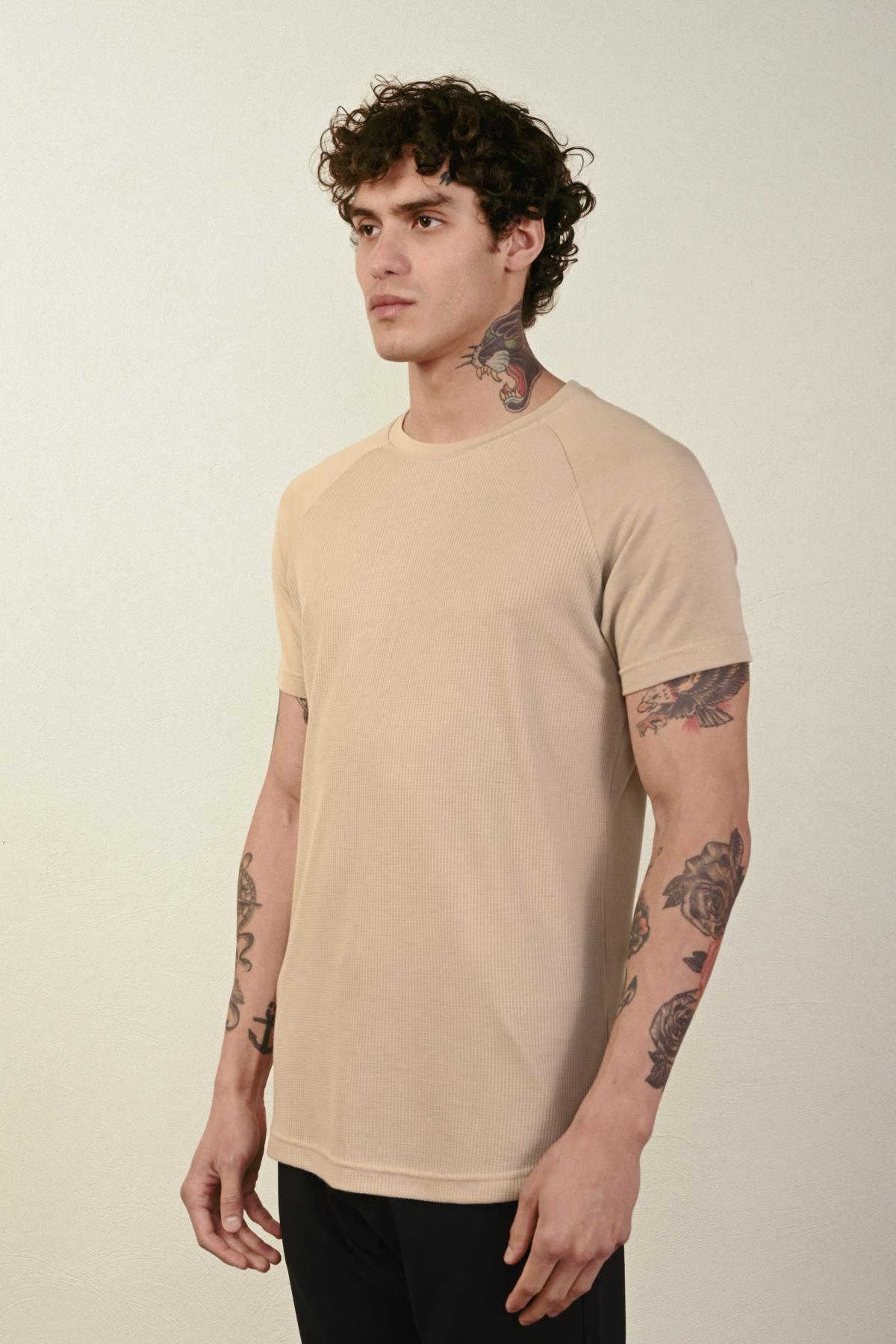 Wholesale Men Beige T-shirt 721353