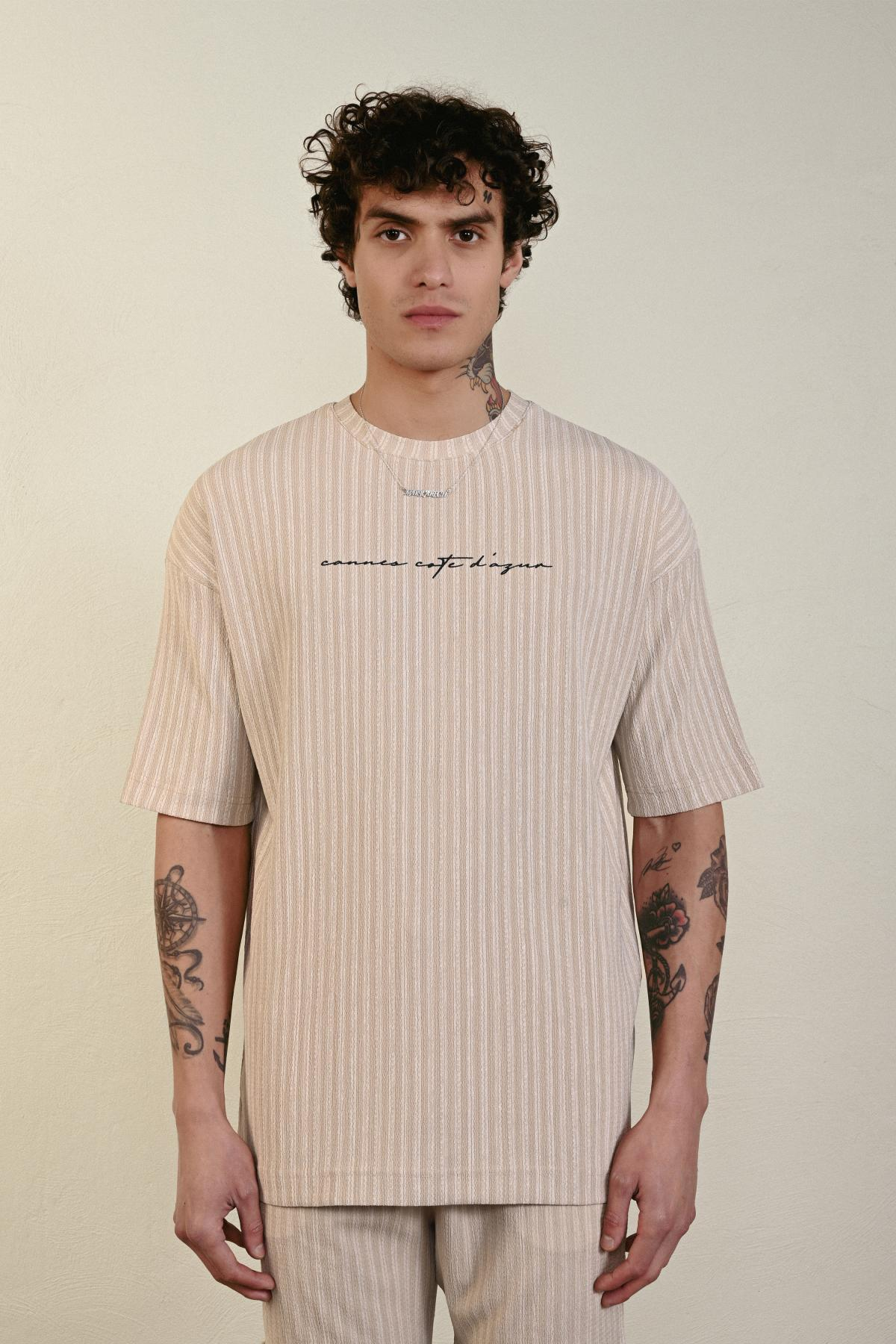 Wholesale Men Beige T-shirt 721384
