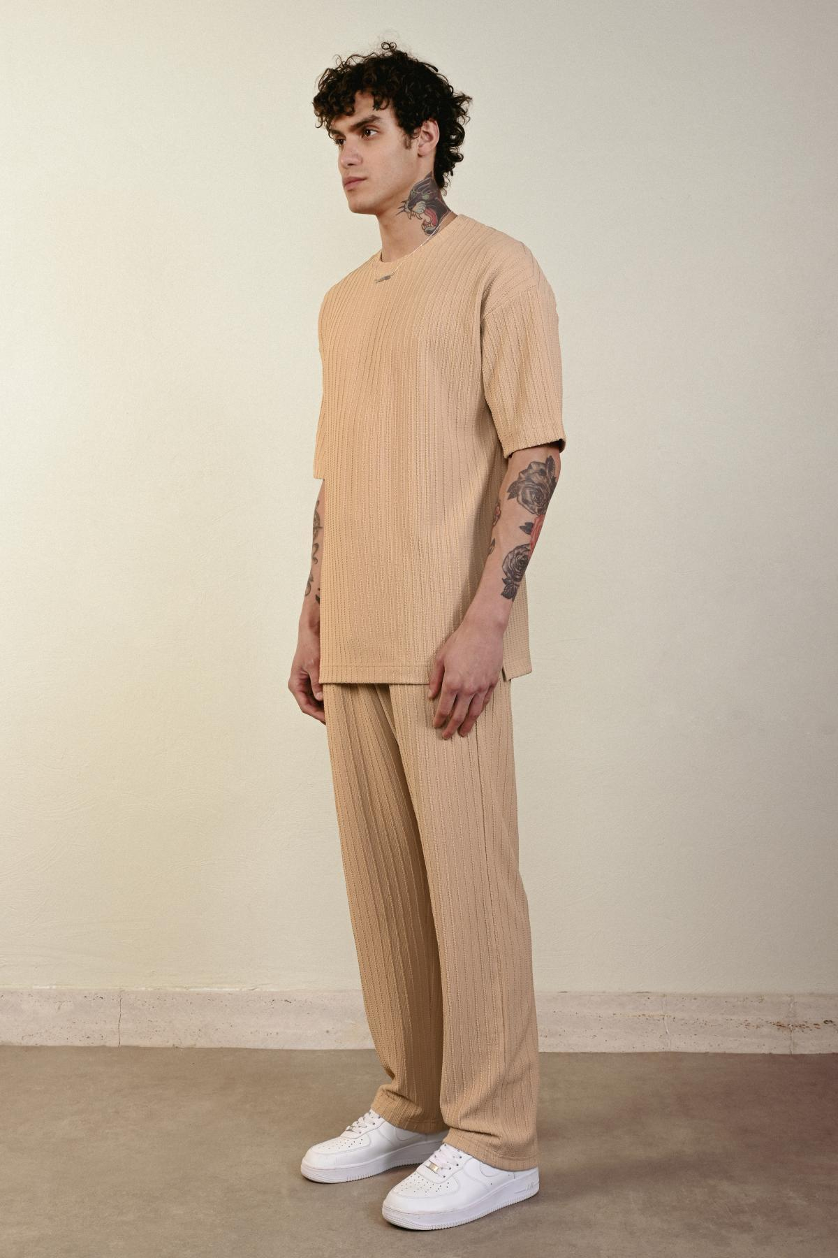 Wholesale Men Beige T-shirt 721456