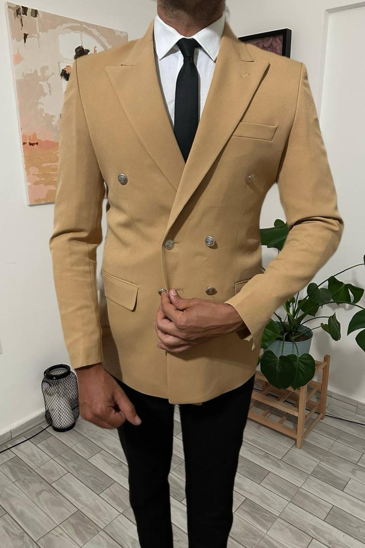 Wholesale Men Biscuit Double Breasted Blazers 708985