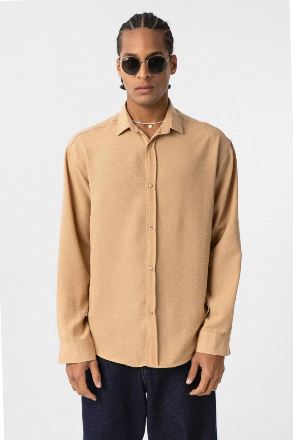 Wholesale Men Biscuit Oversize Shirt 731268