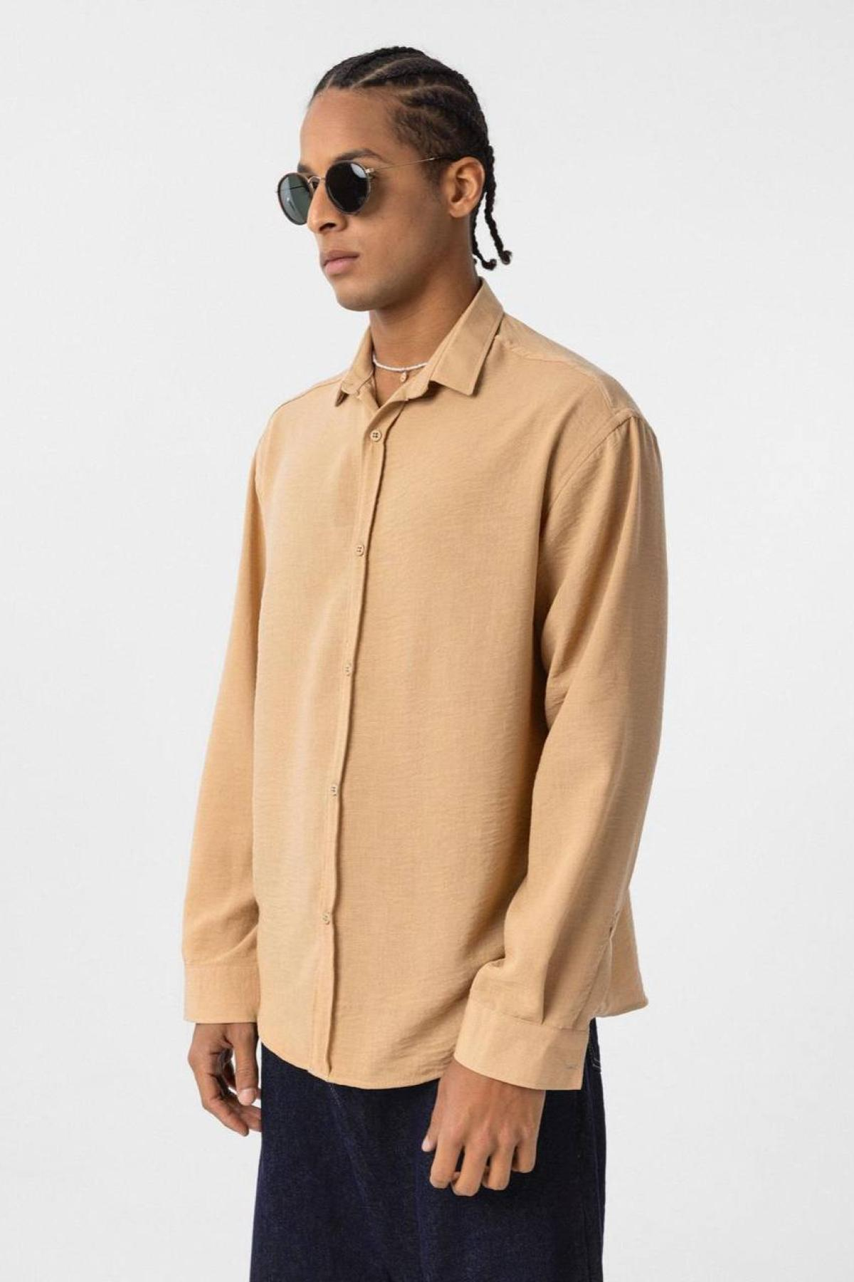 Wholesale Men Biscuit Oversize Shirt 731268