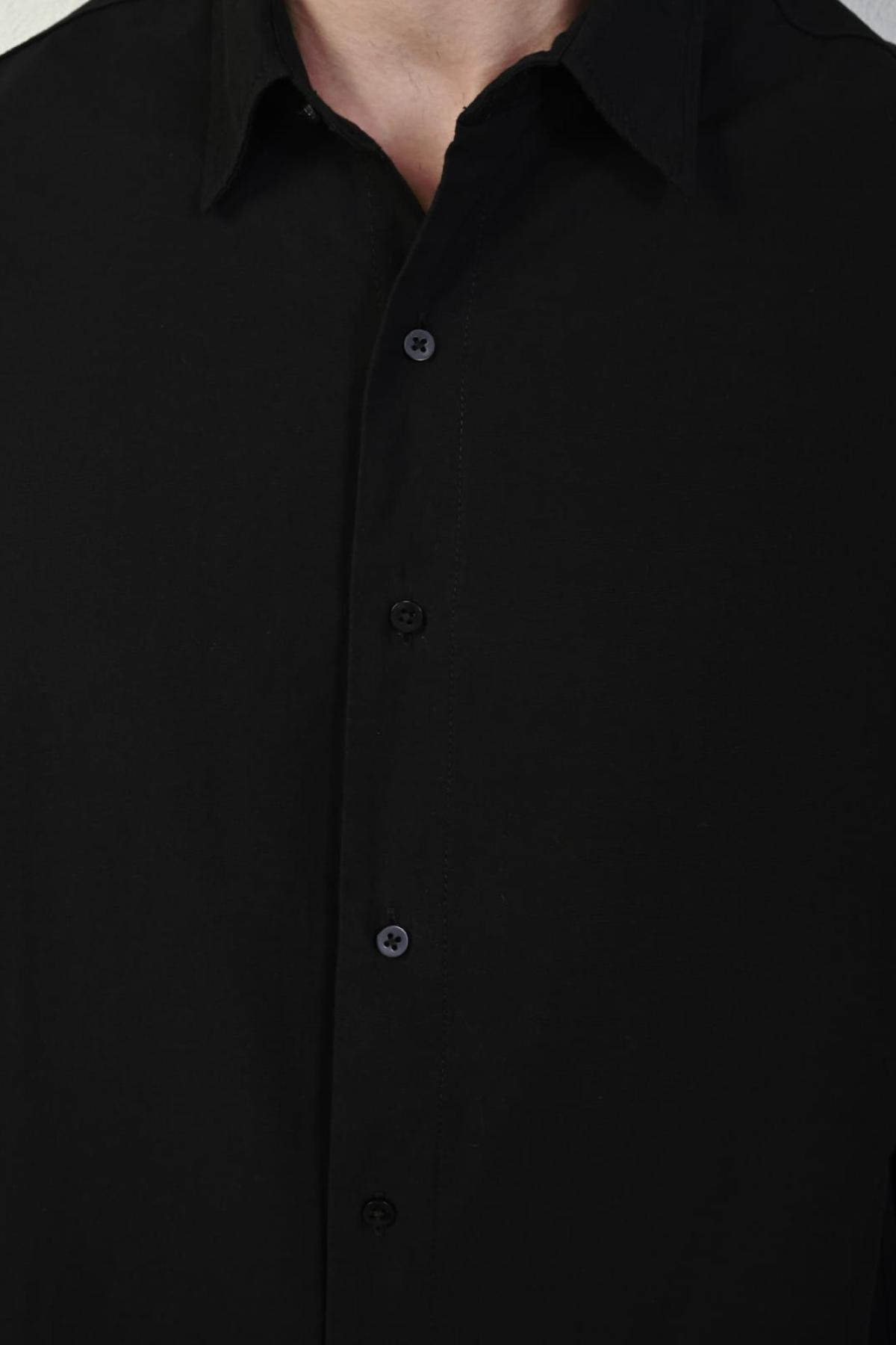 Wholesale Men Black Long-Sleeve Shirt 739142