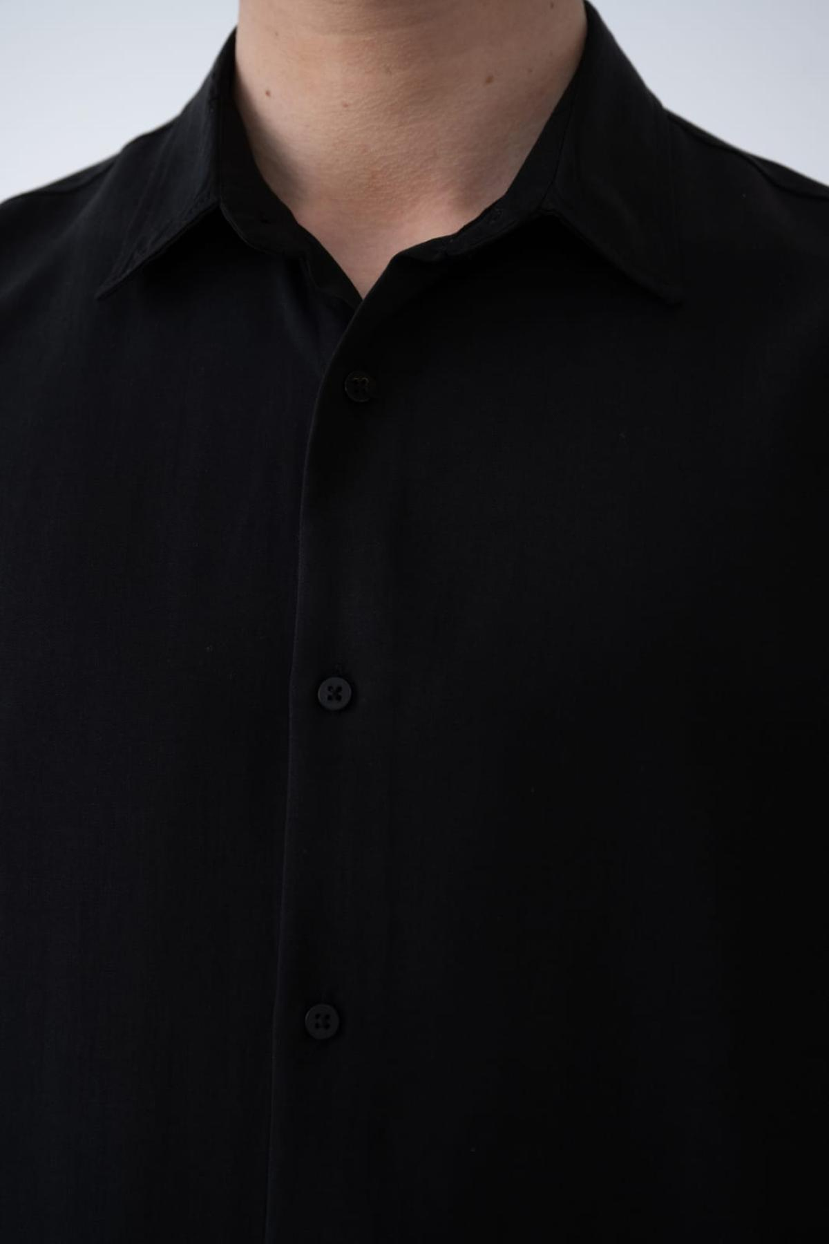 Wholesale Men Black Long-Sleeve Shirt 739124