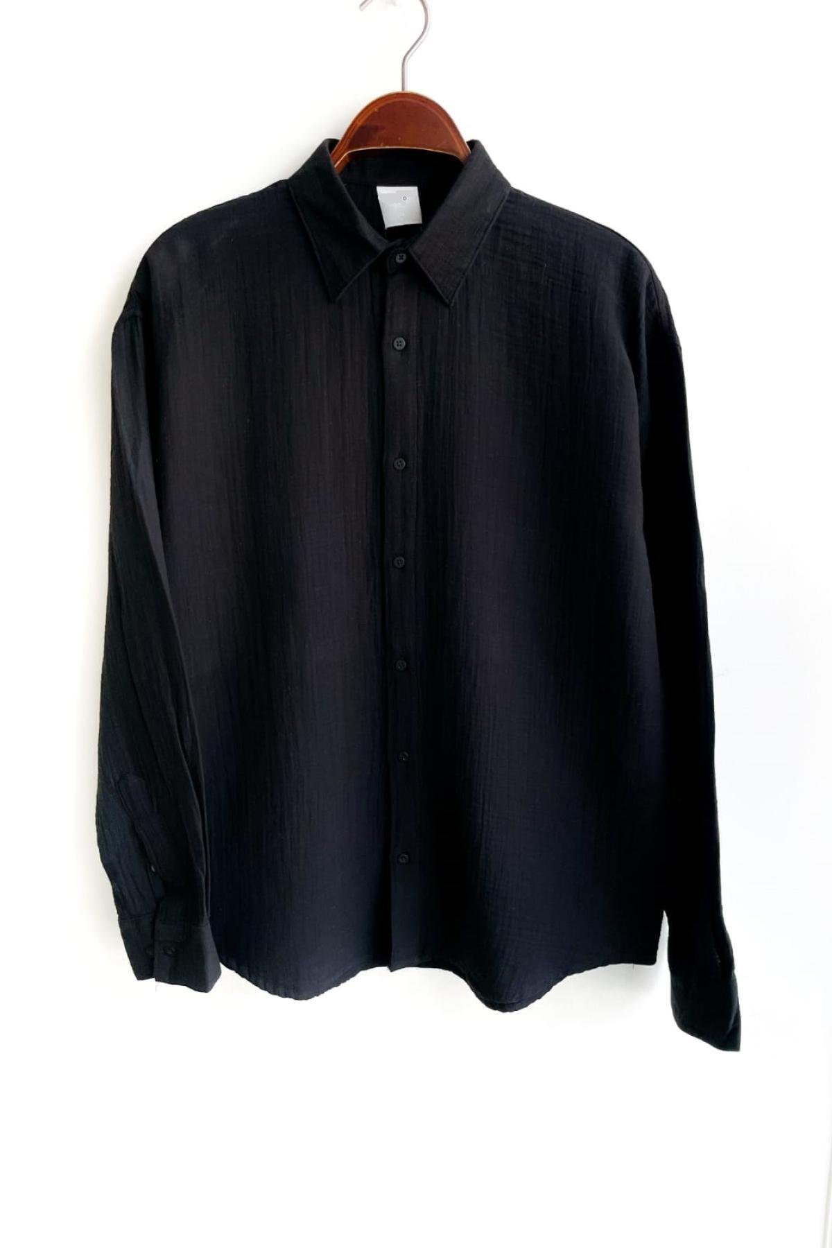 Wholesale Men Black Long-Sleeve Shirt 739156