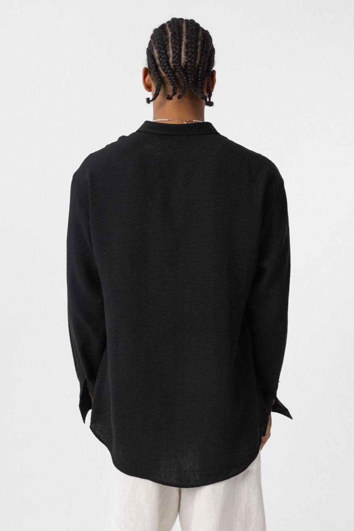 Wholesale Men Black Oversize Shirt 731266