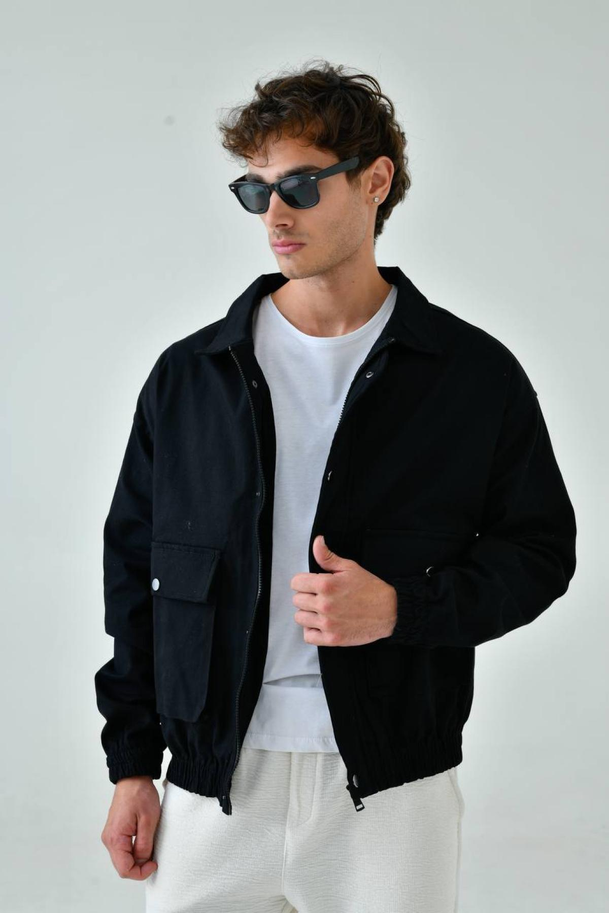 Wholesale Men Black Oversized Jacket 739168