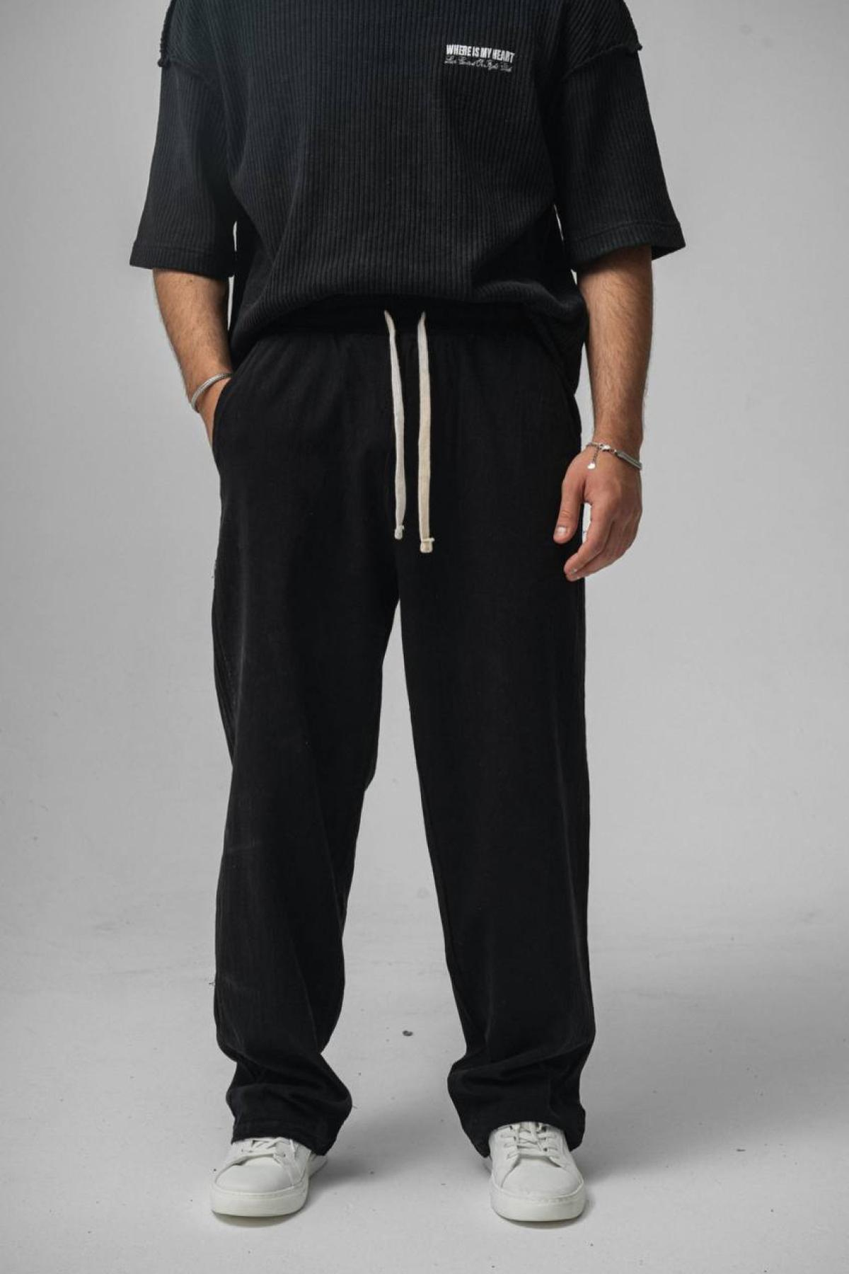 Wholesale Men Black Pants 739130