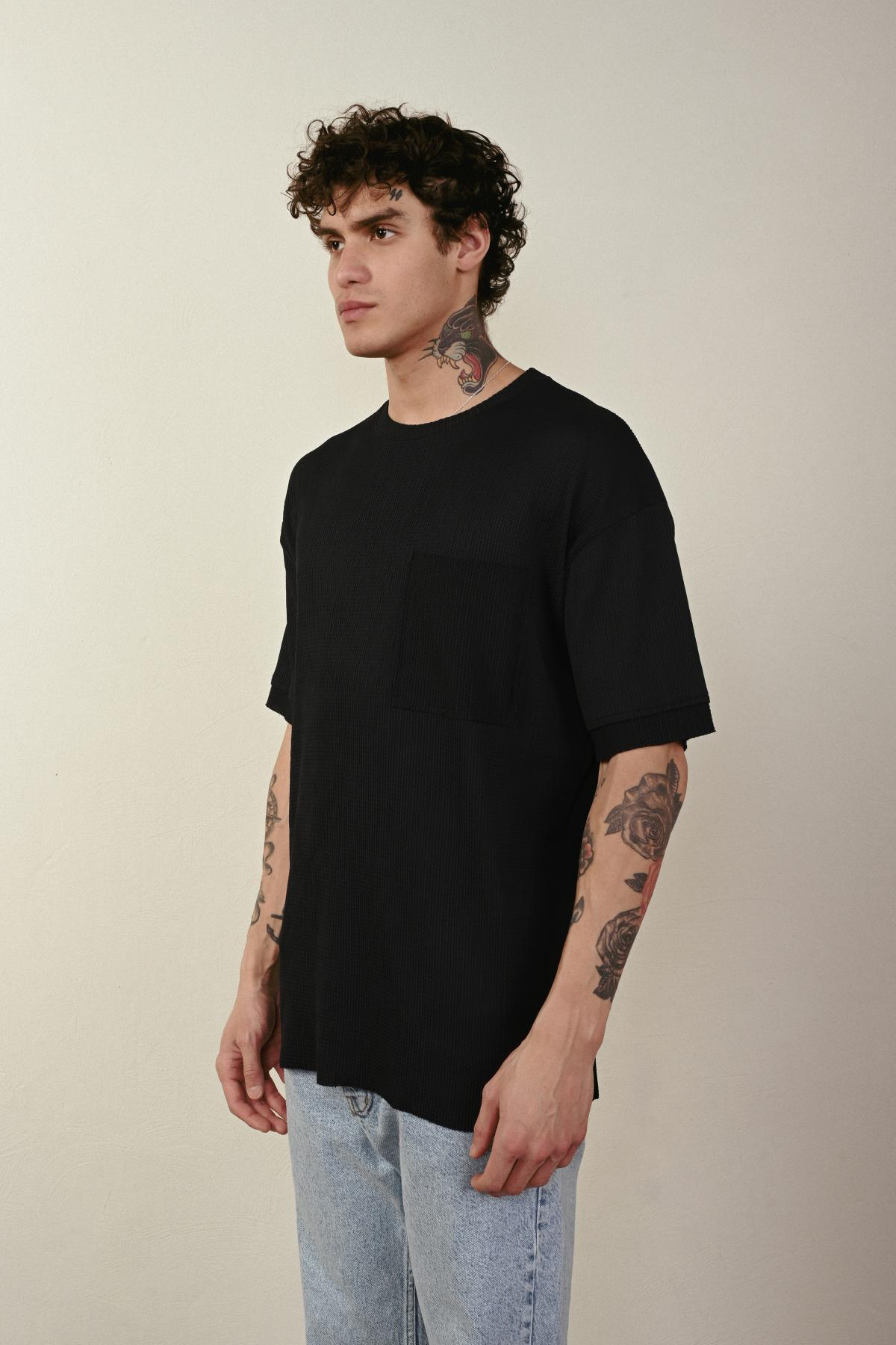 Wholesale Men Black T-shirt 721298