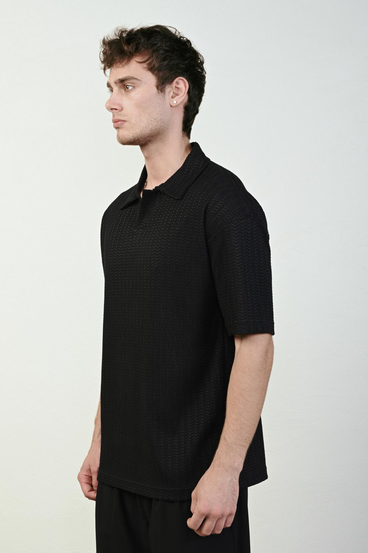 Wholesale Men Black T-shirt 721513