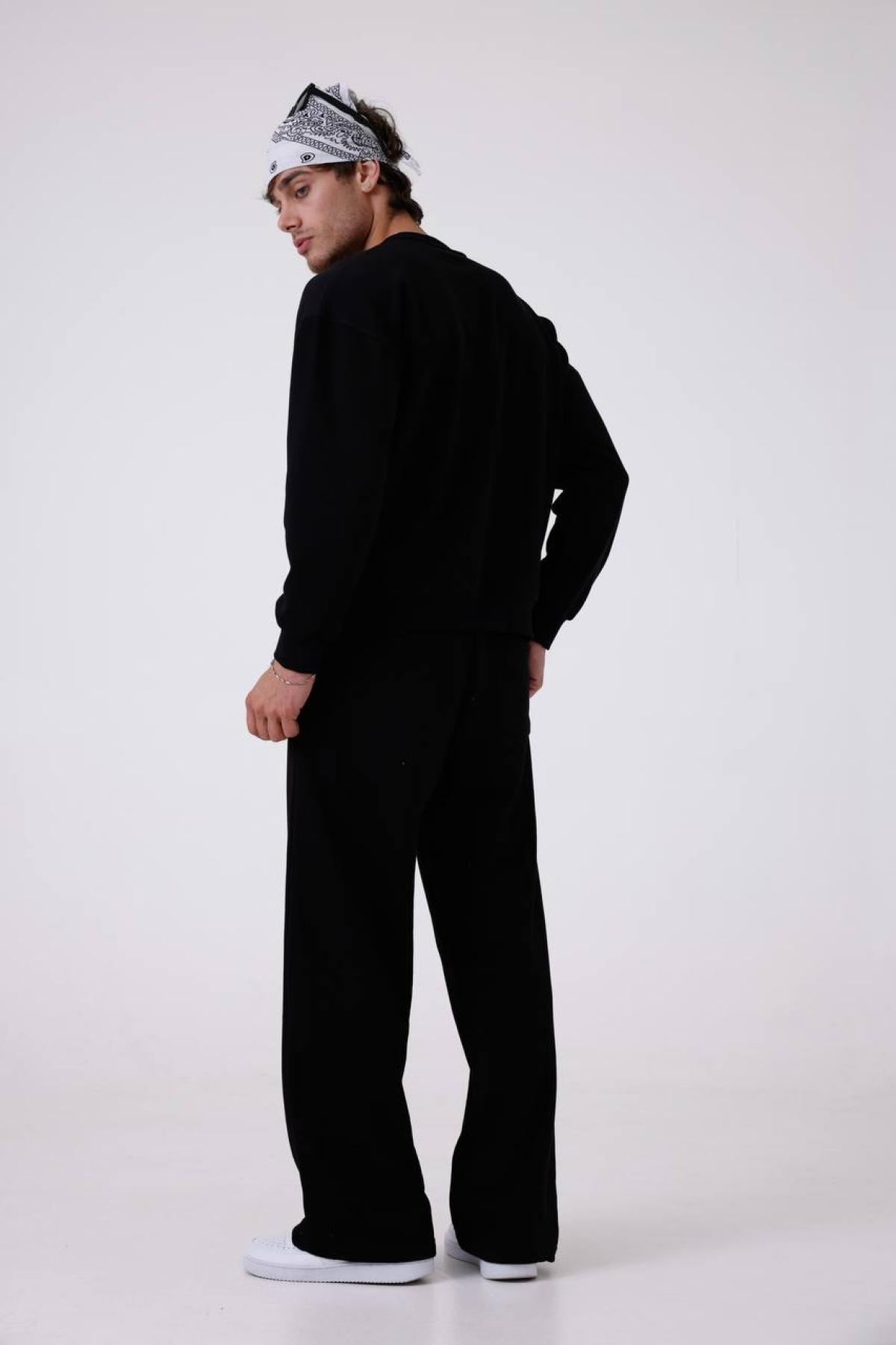Wholesale Men Black Tracksuit Set 739172