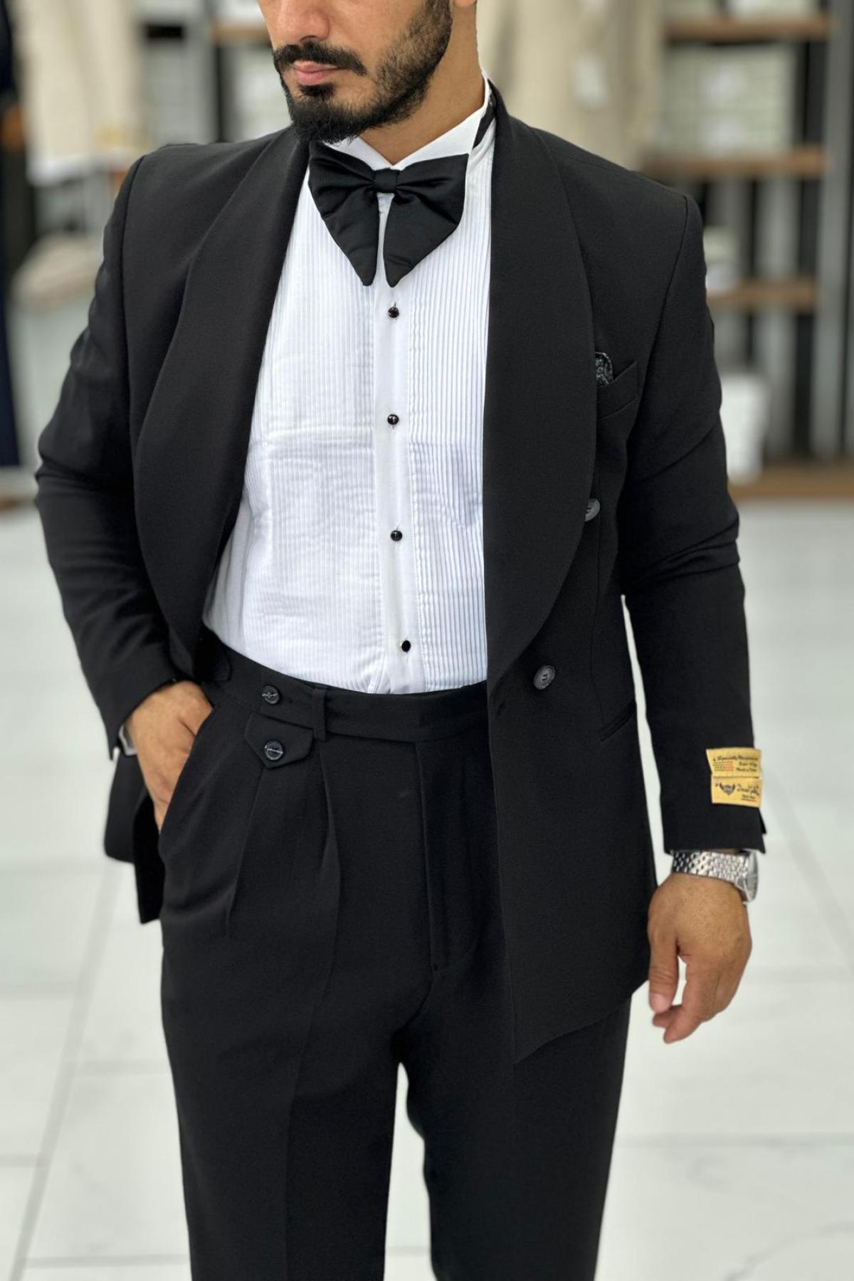 Wholesale Men Black Two-Piece Suit 739031