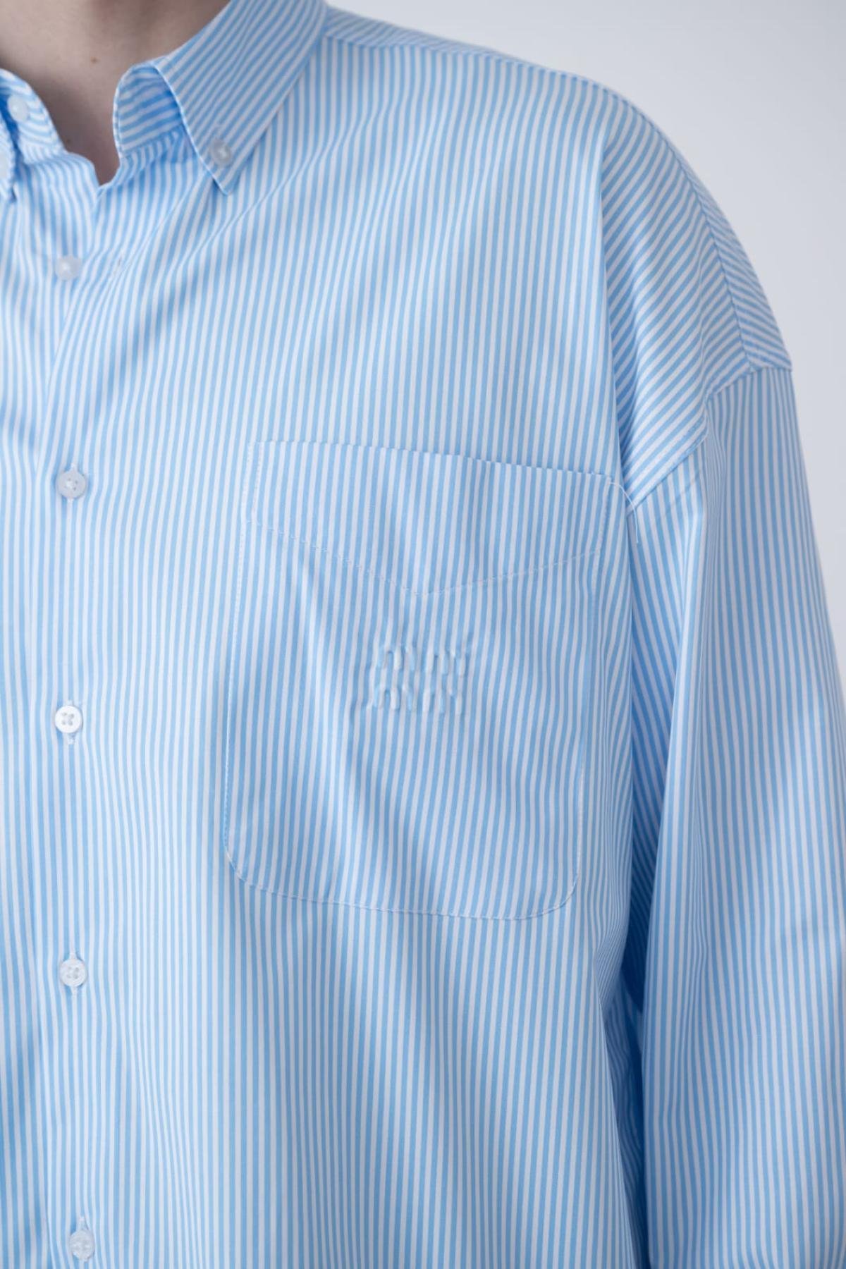 Wholesale Men Blue Long-Sleeve Shirt 739089