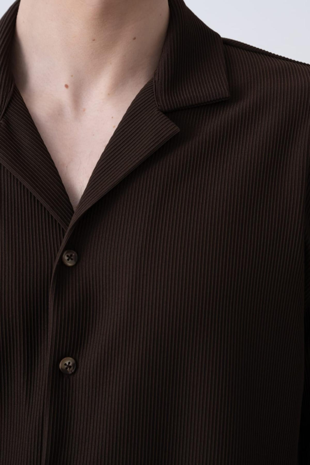 Wholesale Men Brown Long-Sleeve Shirt 739097