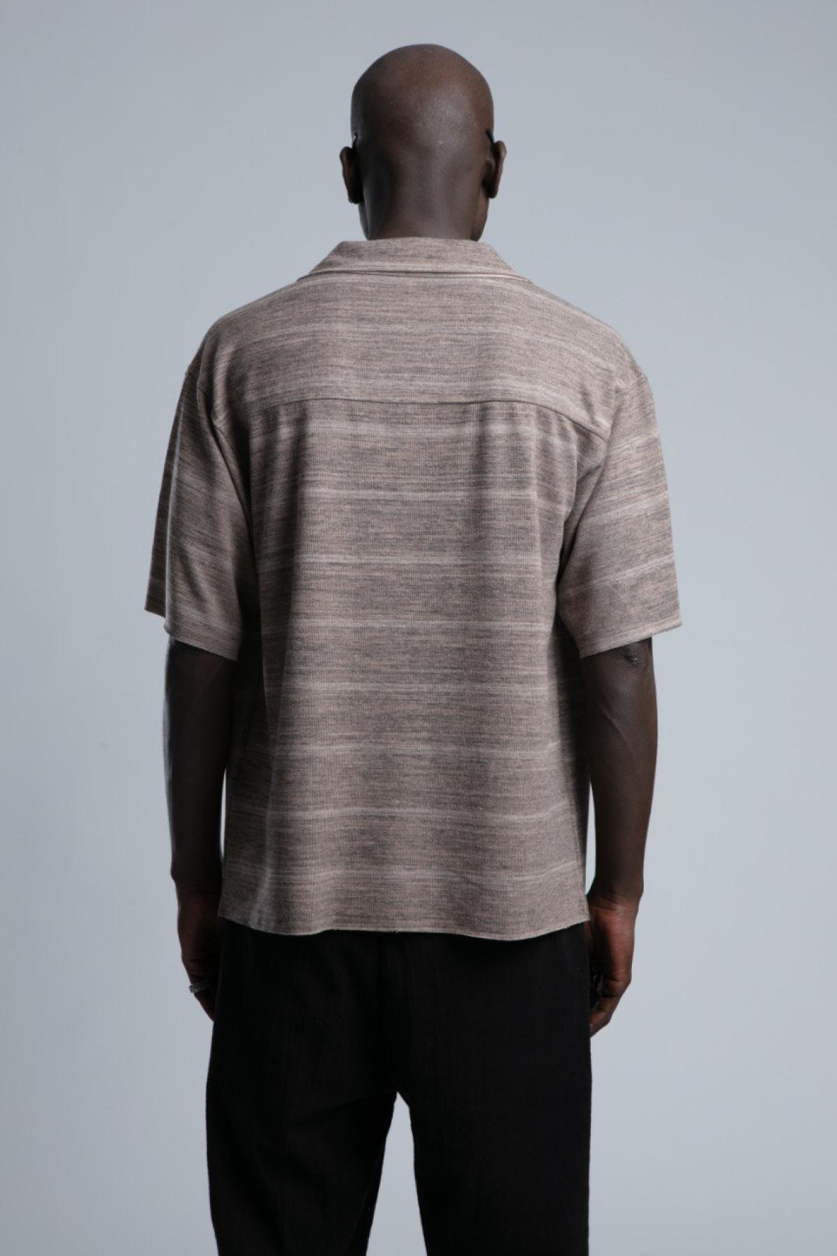 Wholesale Men Brown Short Sleeve Shirt 730433