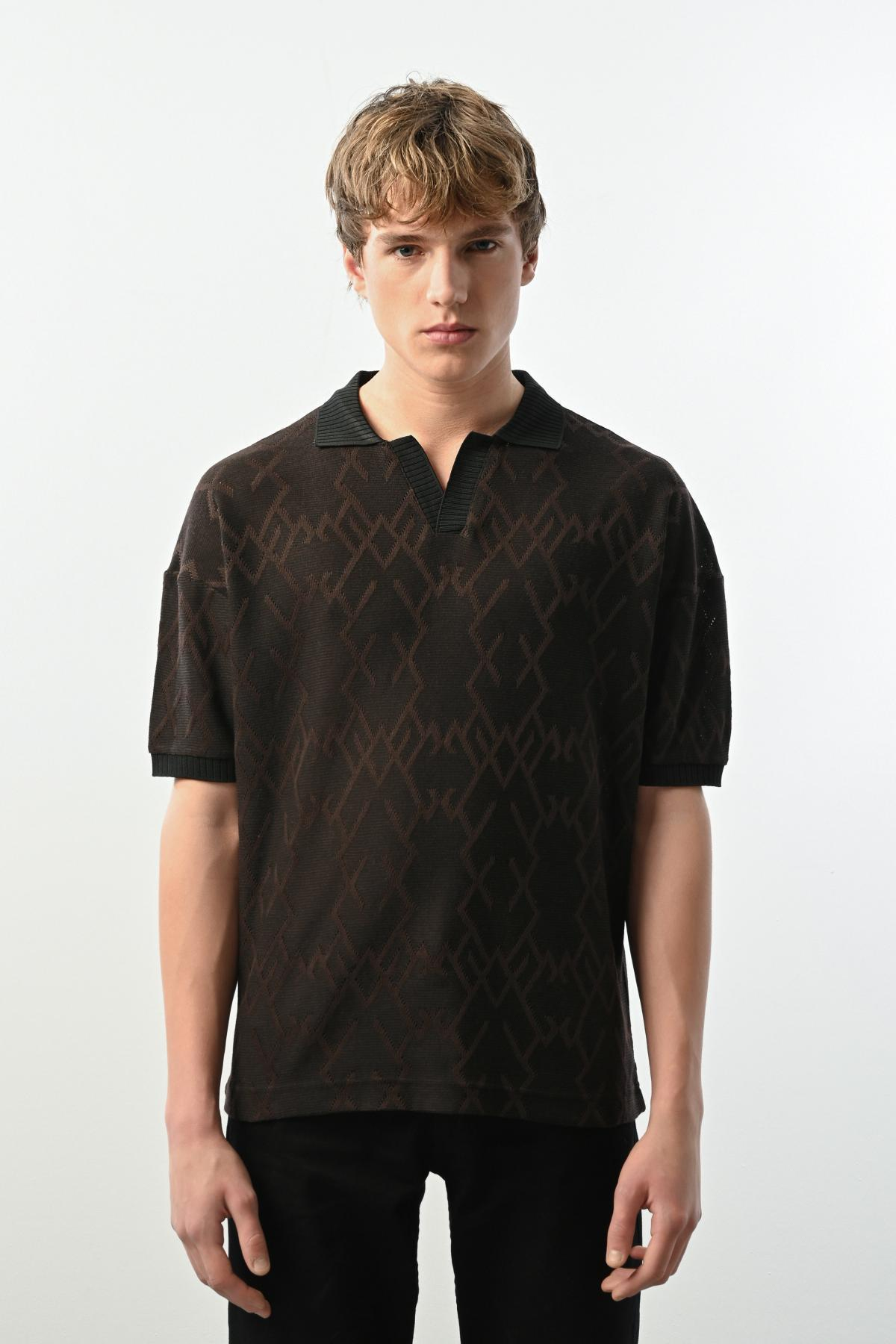Wholesale Men Brown T-shirt 721559