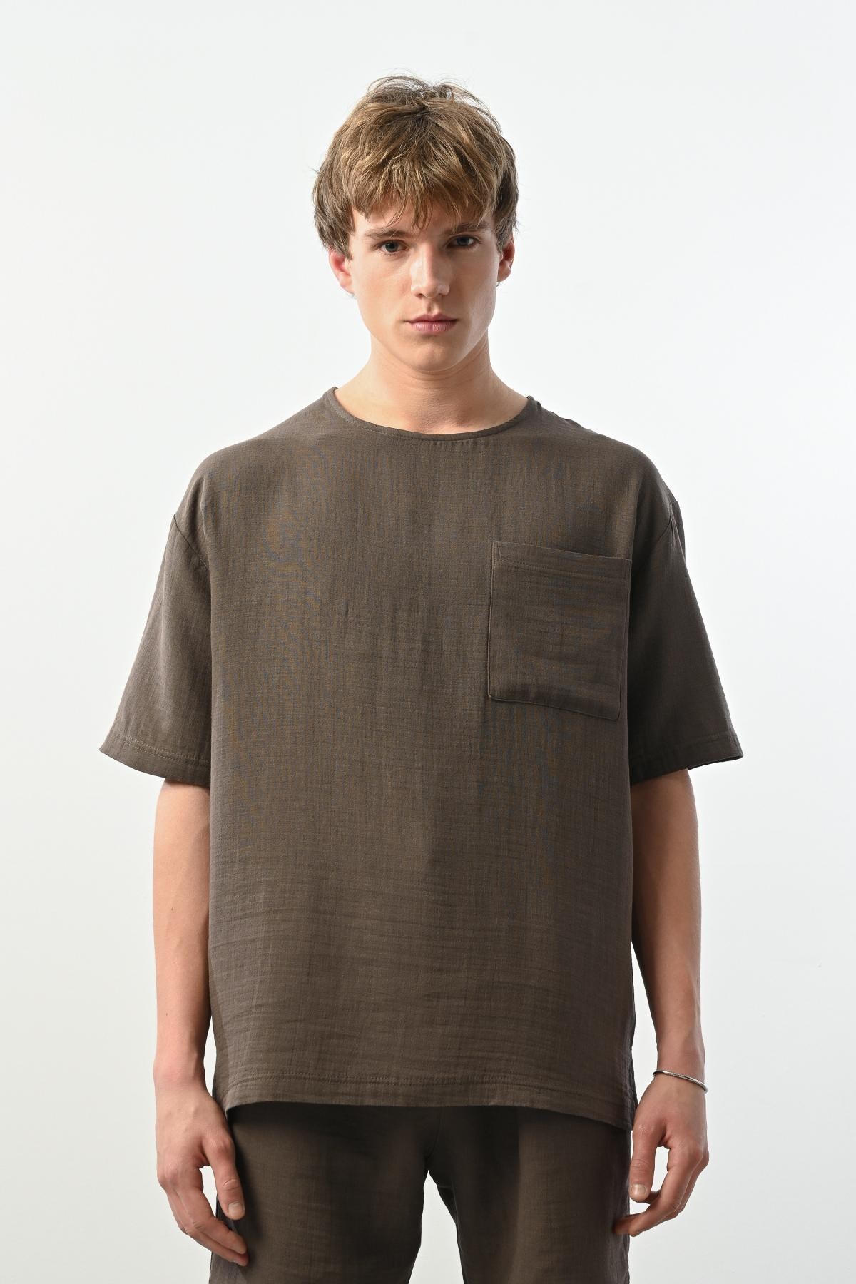 Wholesale Men Brown T-shirt 721550