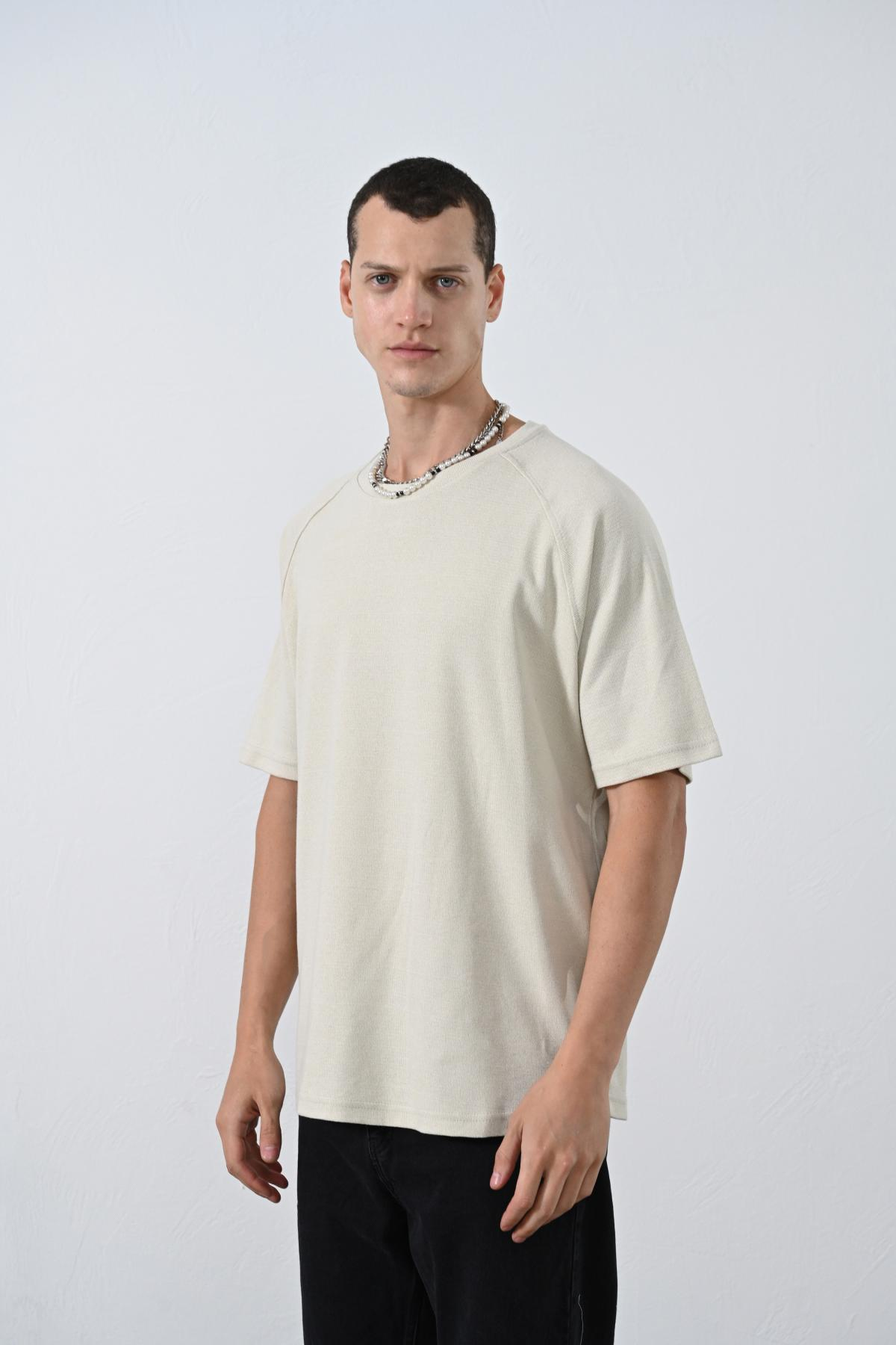 Wholesale Men Cream T-shirt 721556