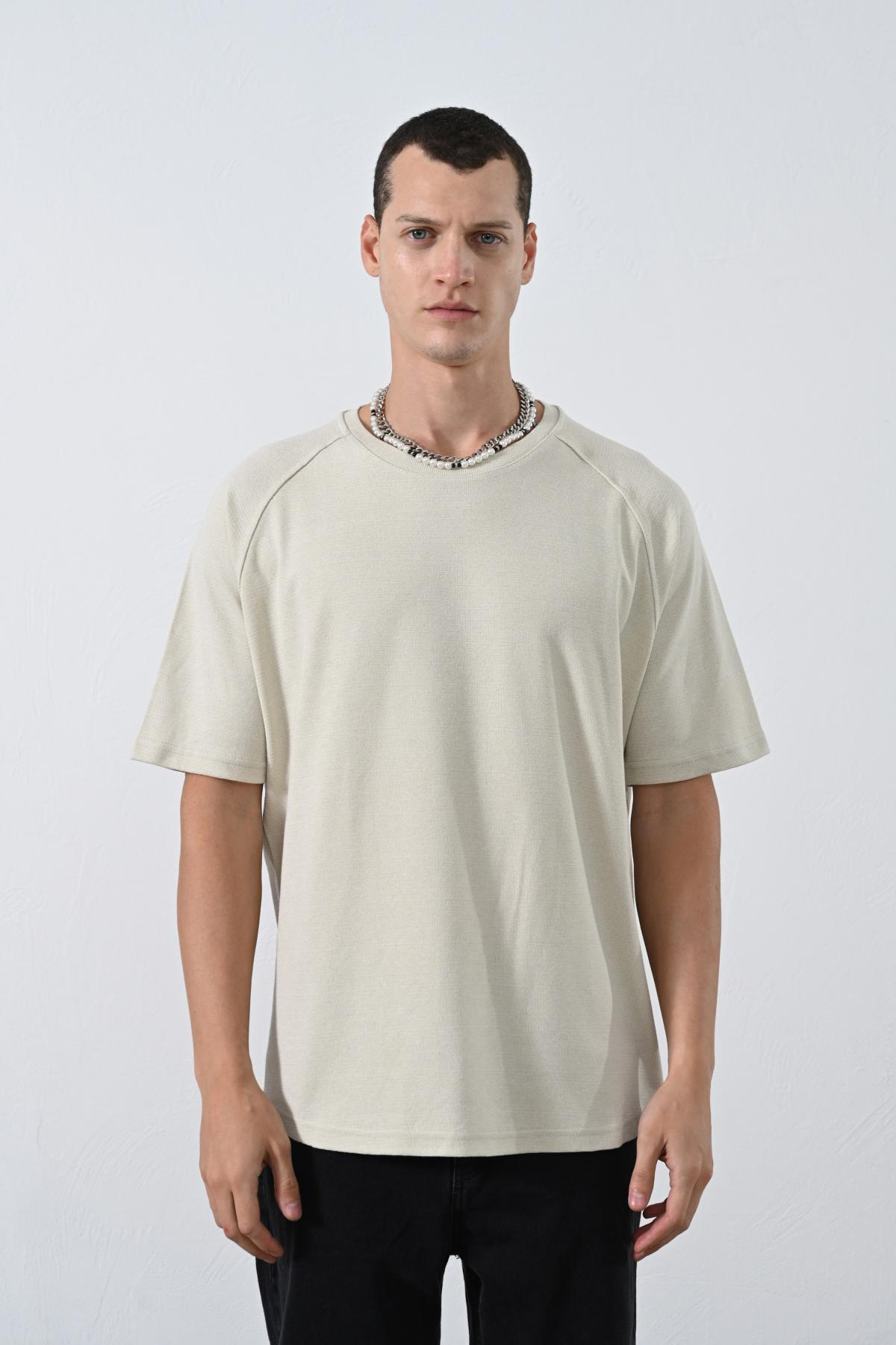 Wholesale Men Cream T-shirt 721556