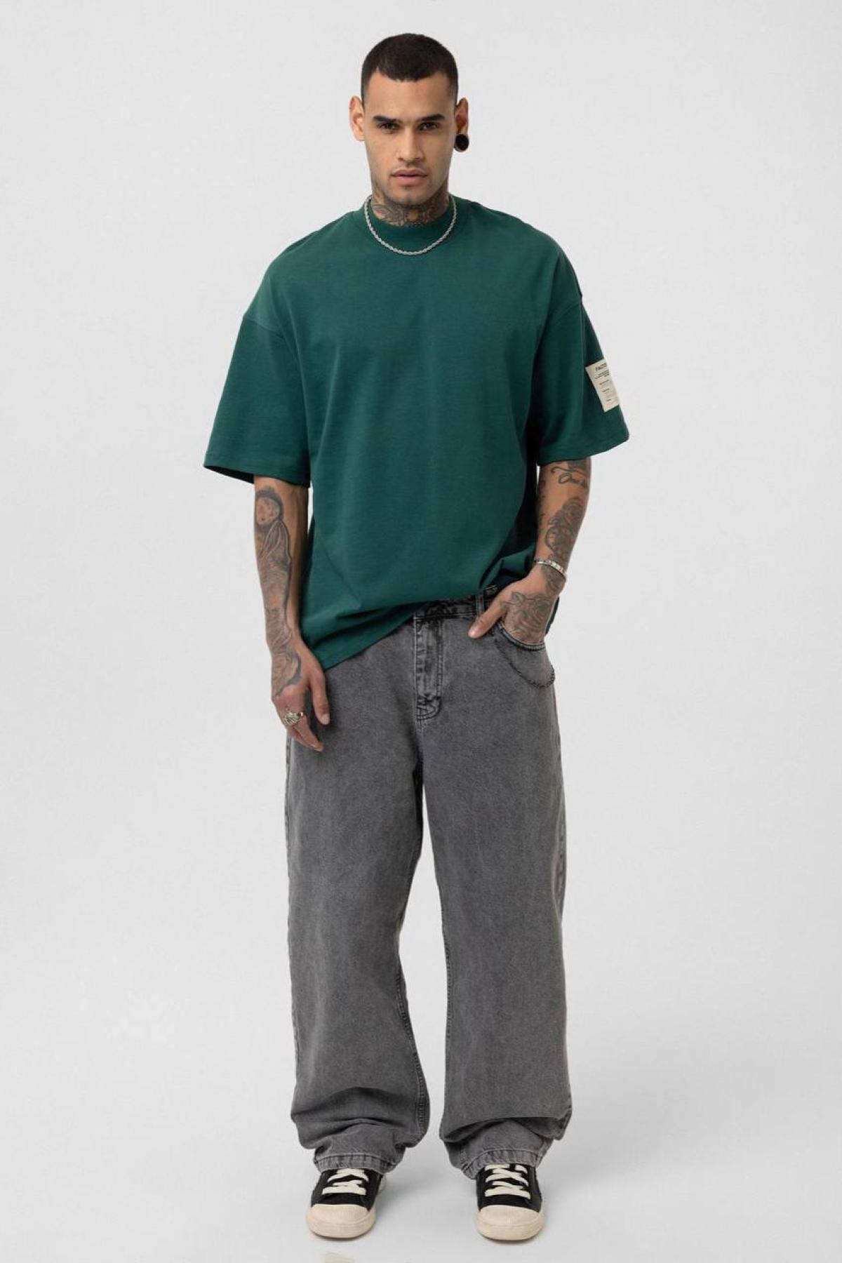 Wholesale Men Dark Green T-shirt 722673