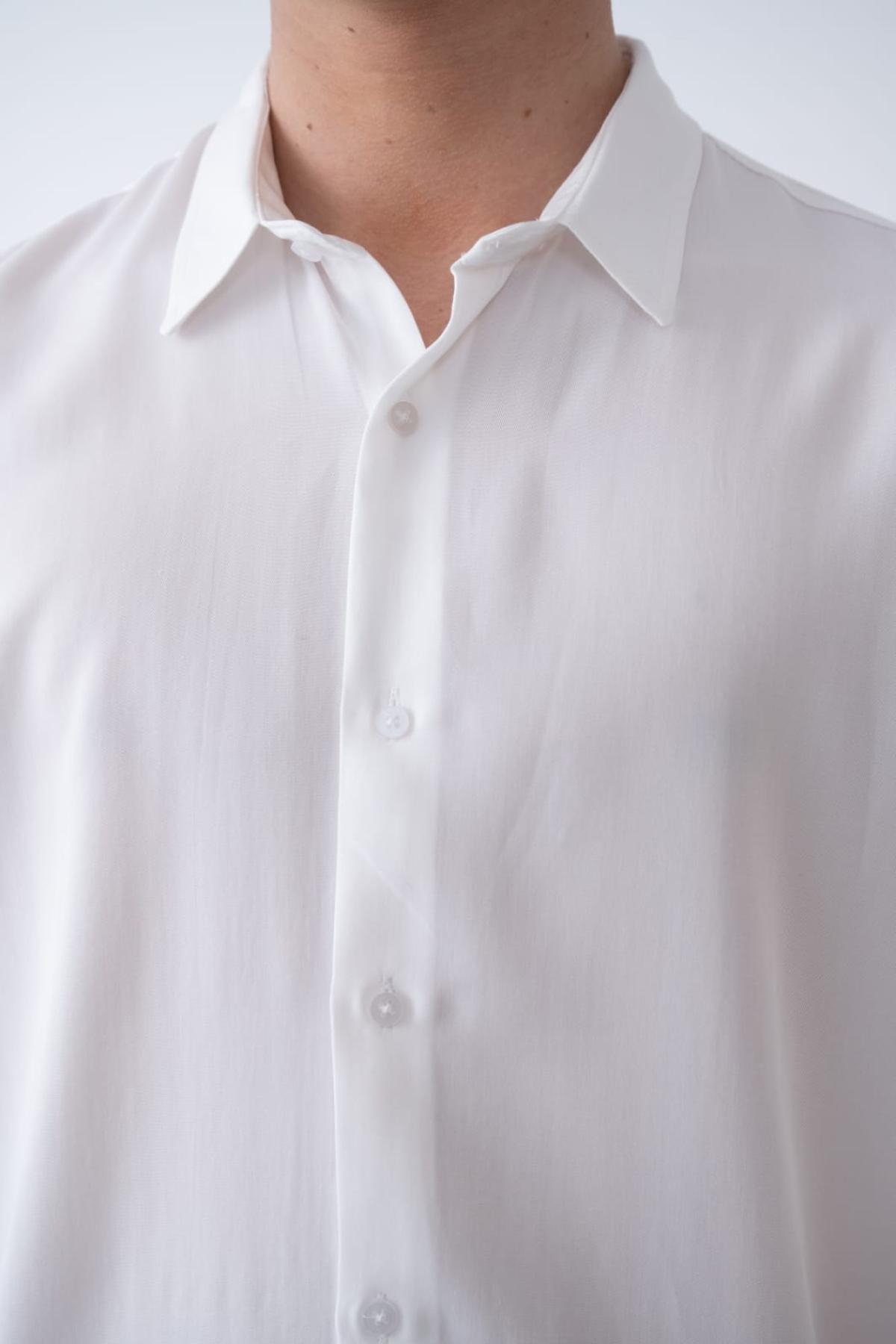 Wholesale Men Ecru Long-Sleeve Shirt 739125