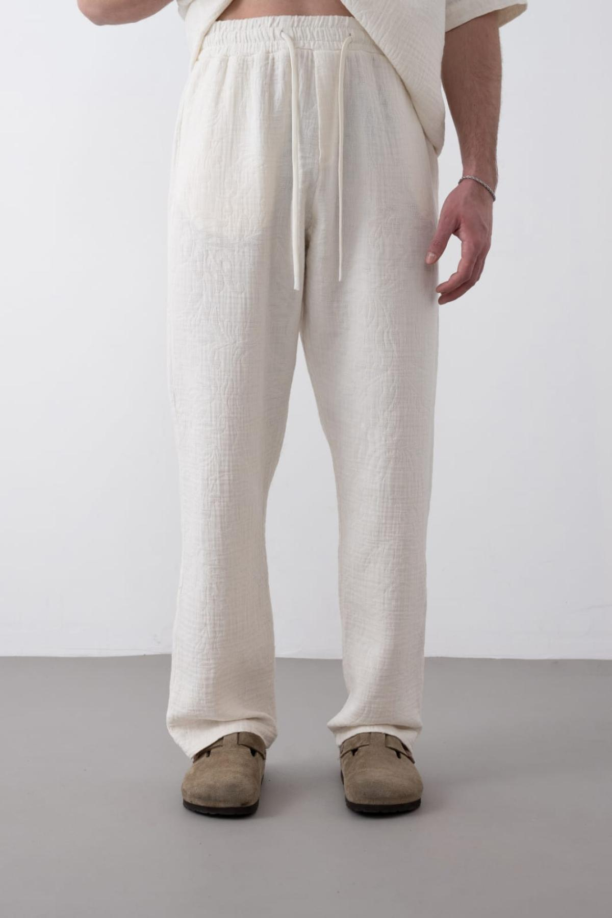 Wholesale Men Ecru Pants 738246